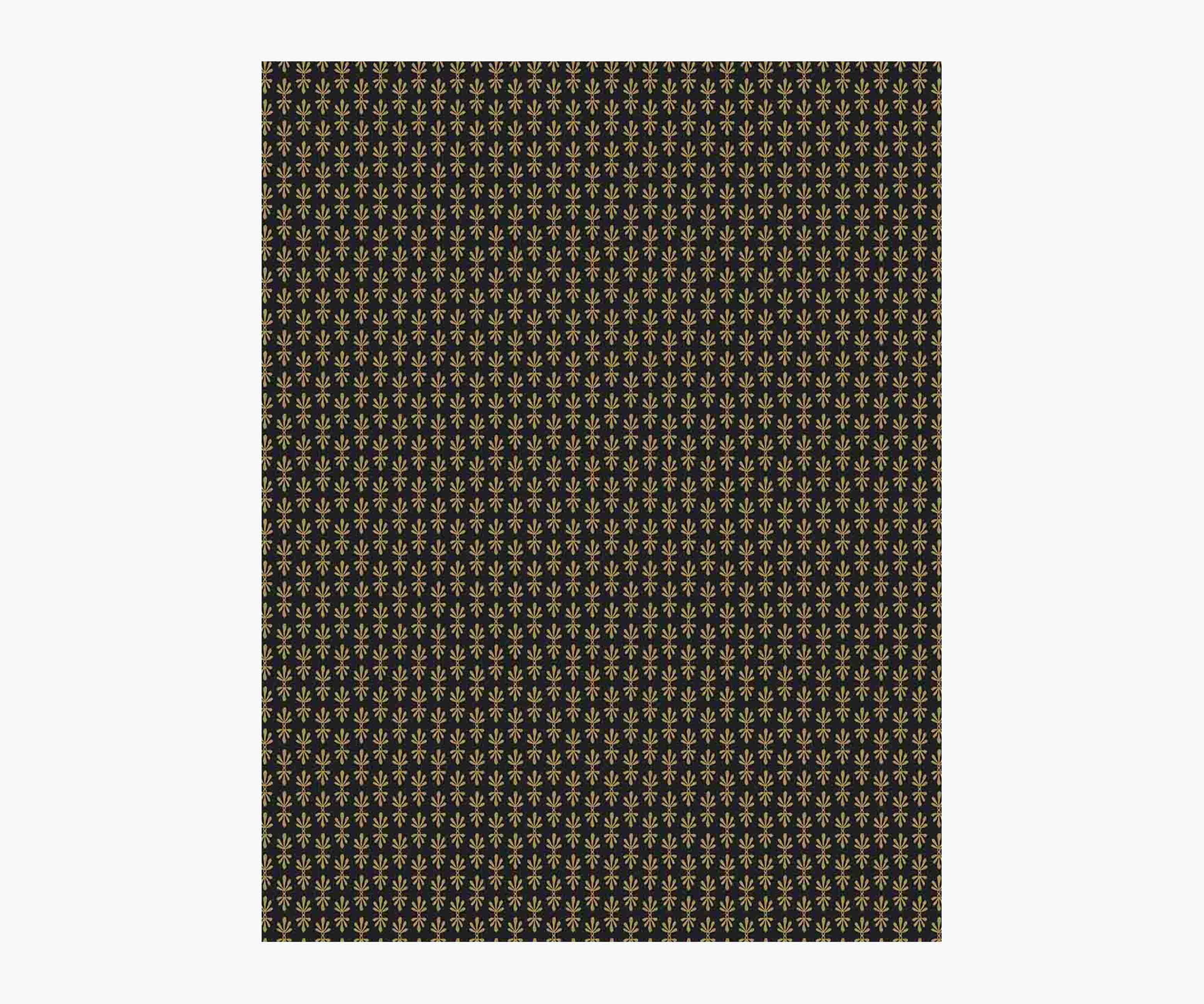 Petal Wallpaper Sample - Black & Metallic Gold