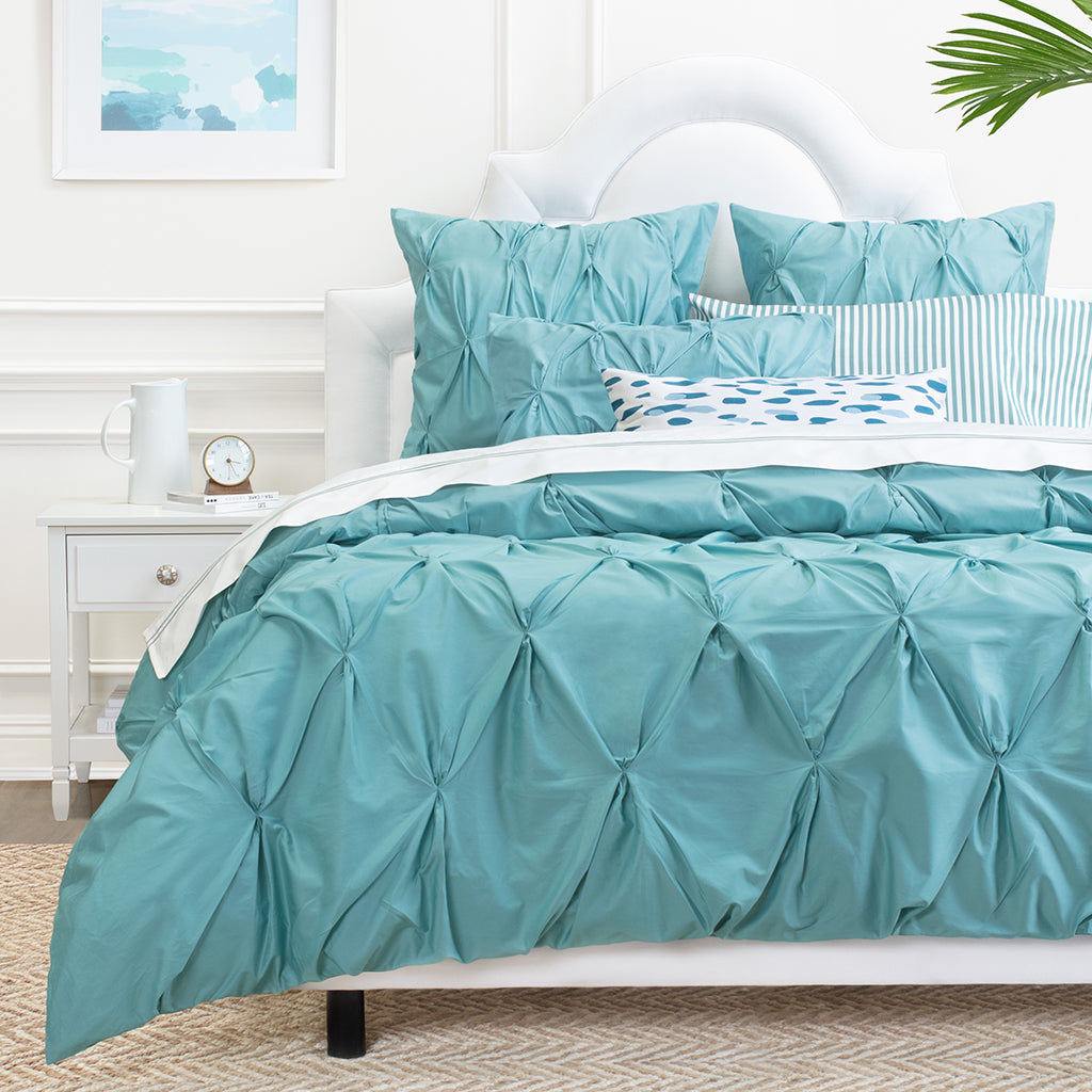 Valencia Turquoise Pintuck Sham Pair