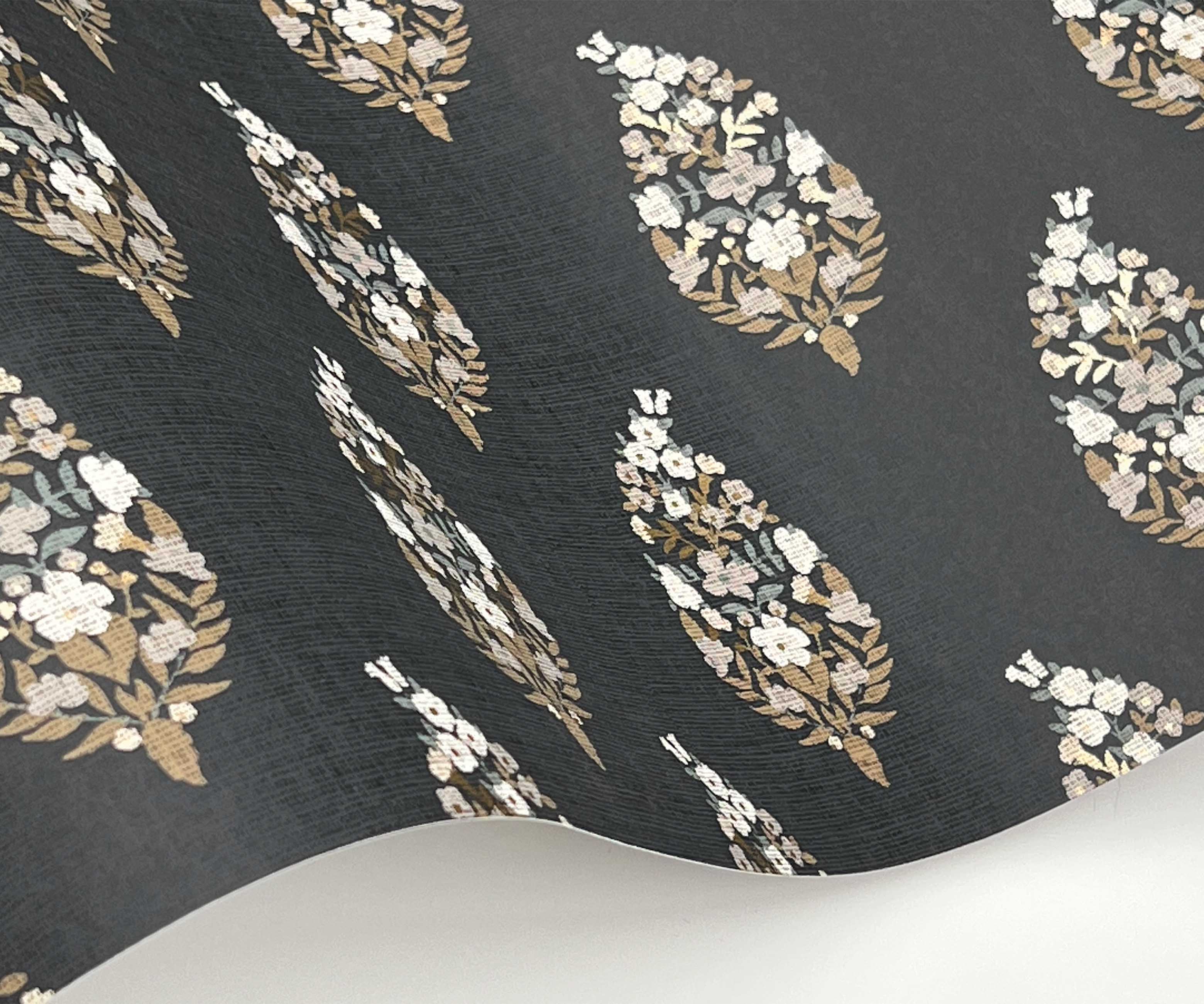 Paisley Wallpaper Sample - Black