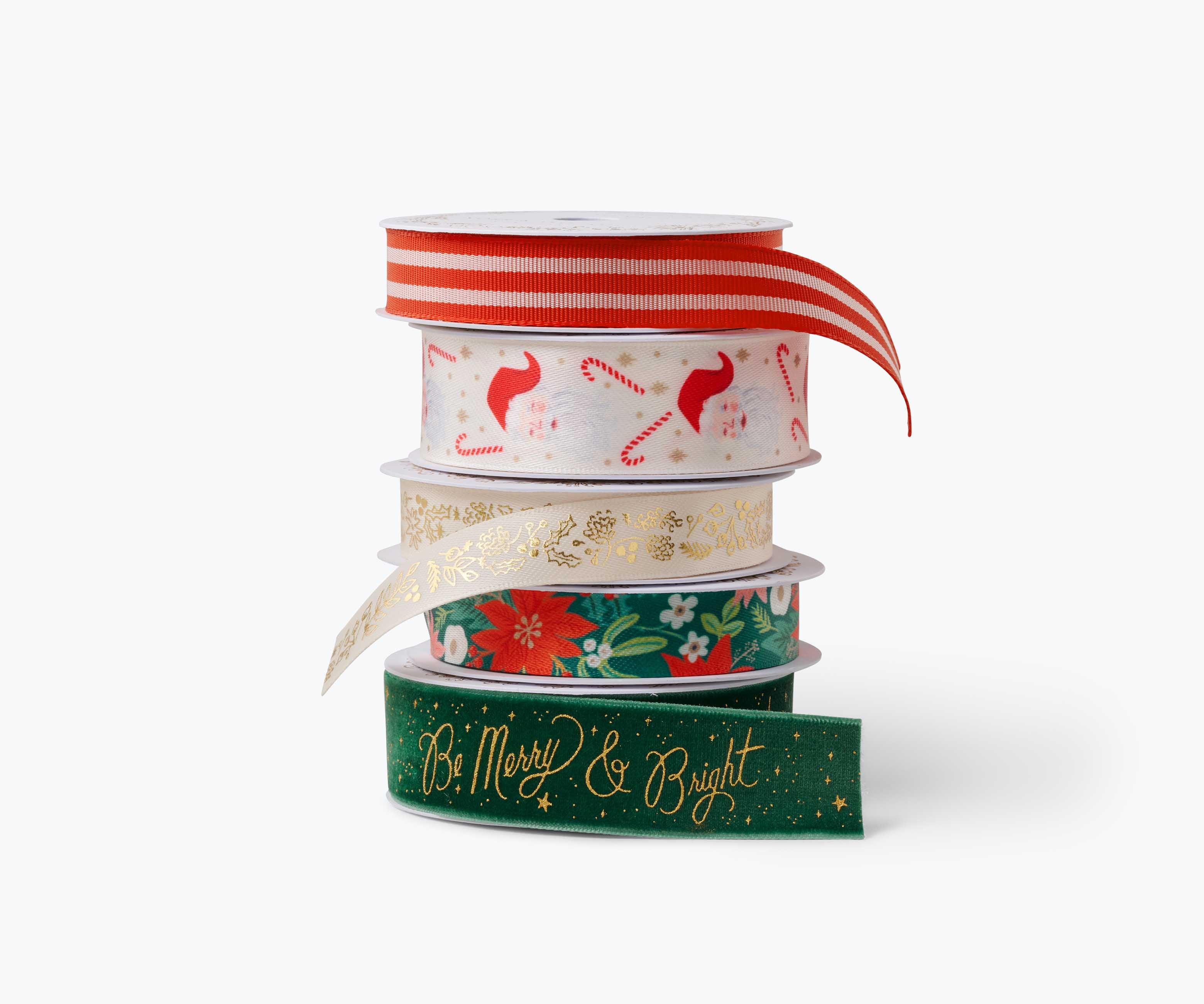 Ribbon Set of 5 - Be Merry And Bright