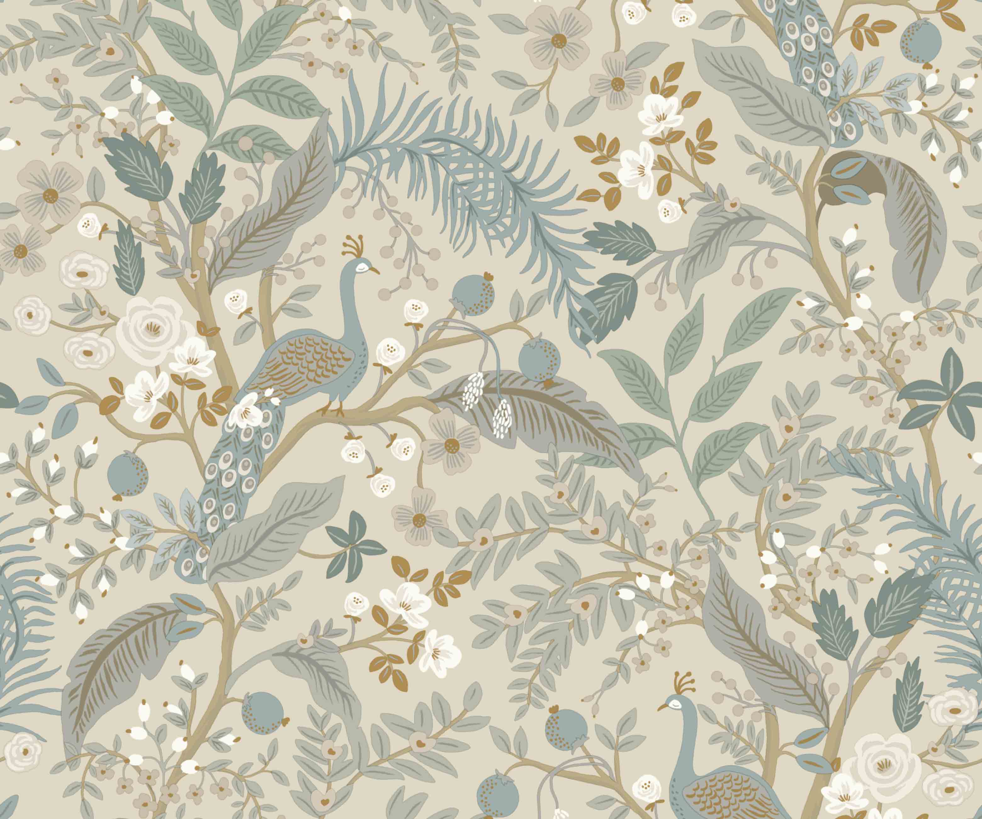 Peacock Garden Peel & Stick Wallpaper - Linen