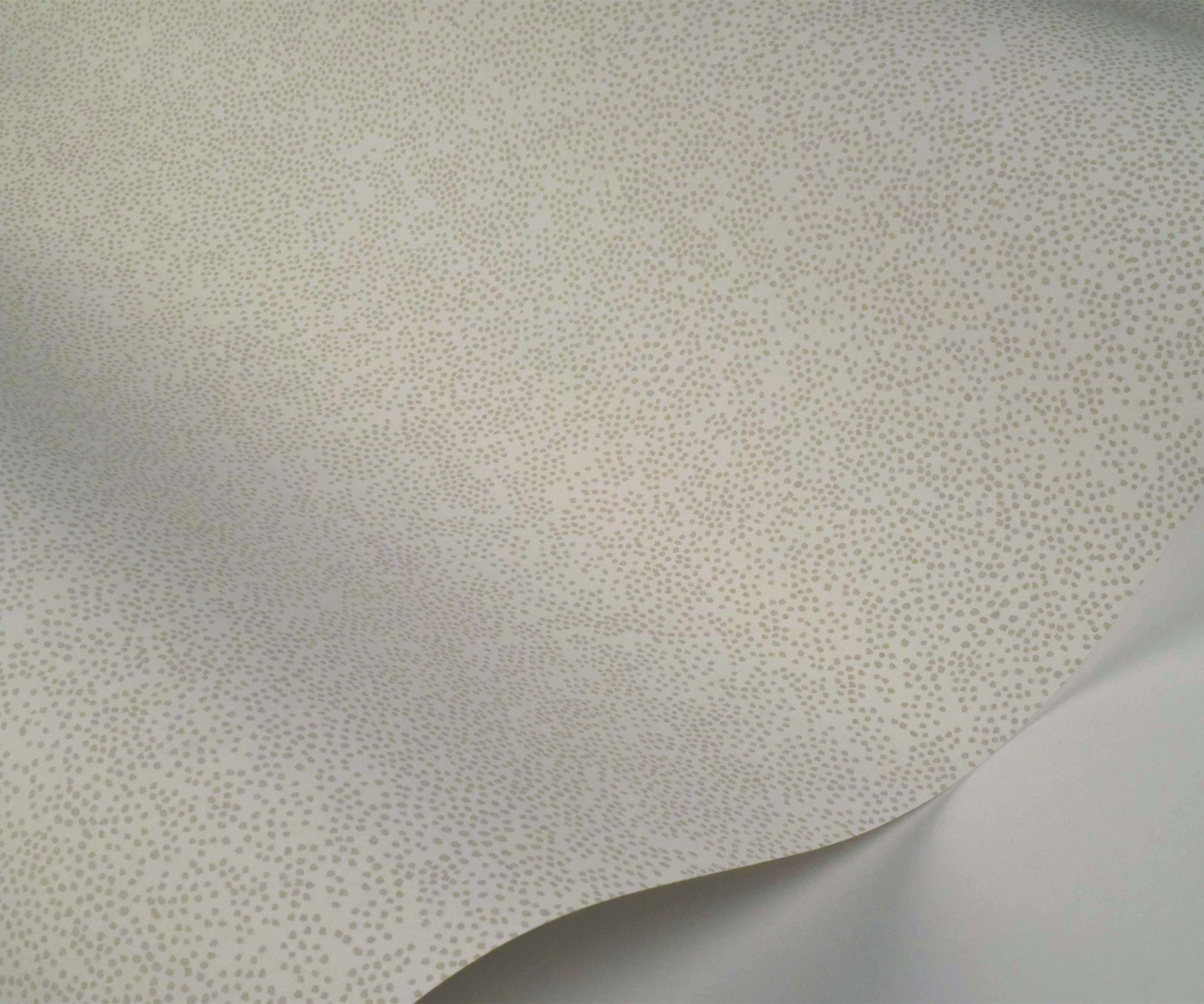 Champagne Dots Wallpaper Sample - Linen & White