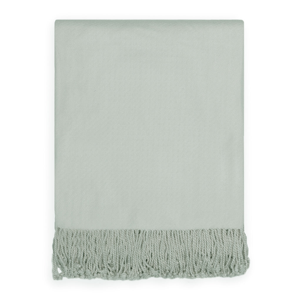 The Seafoam Green Fringed Throw Blanket