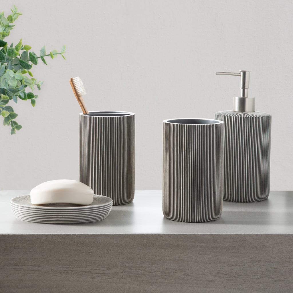 The Modern Lined Grey Bath Accessories