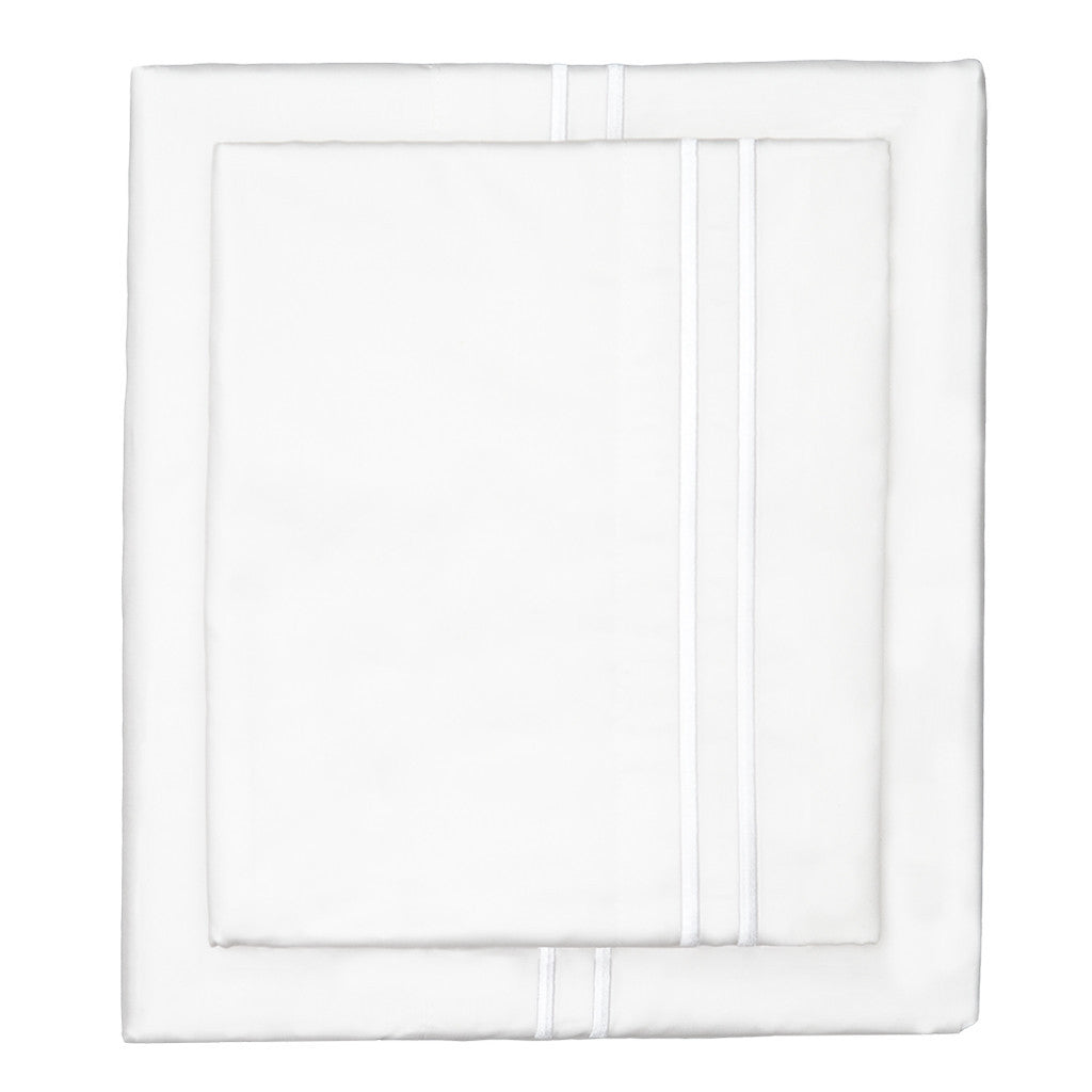 White Lines Embroidered Flat Sheet