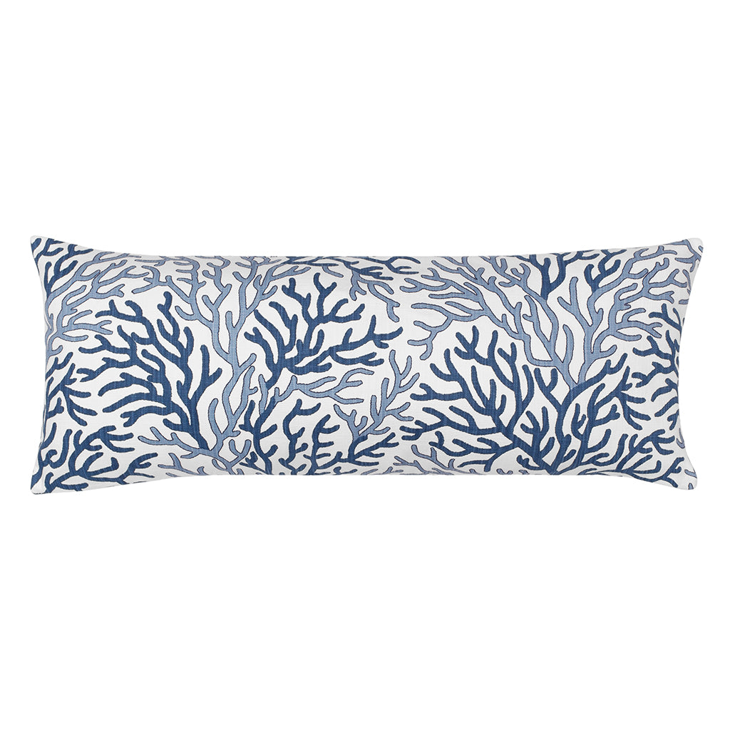 The Blue and Navy Reef Extra Long Lumbar Throw Pillow