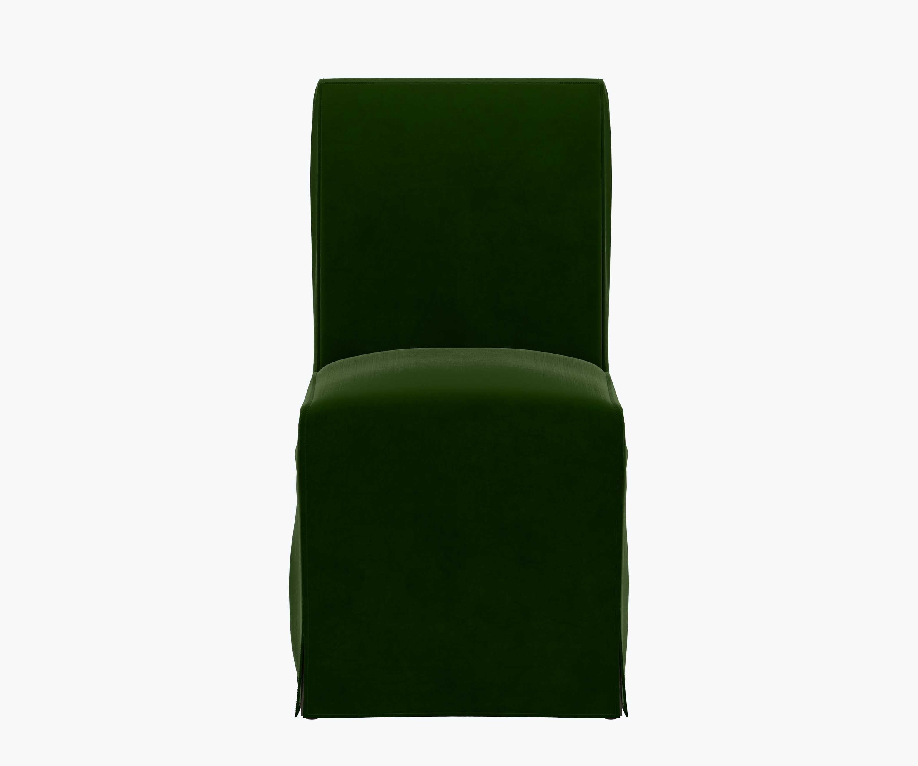 Frances Slipcover Dining Chair - Emerald Velvet