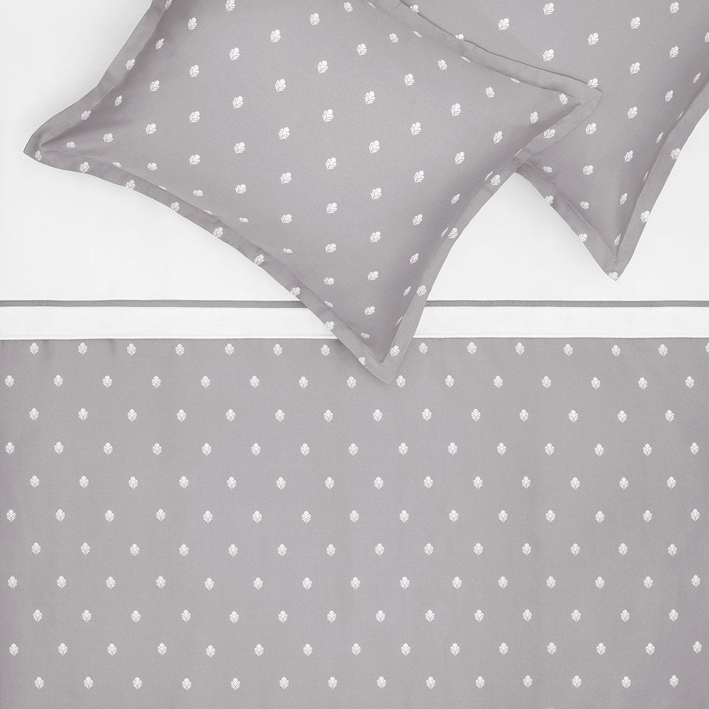 Grey Flora Duvet Cover