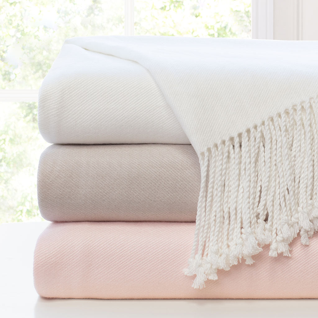 The Oat Solid Fringed Throw Blanket