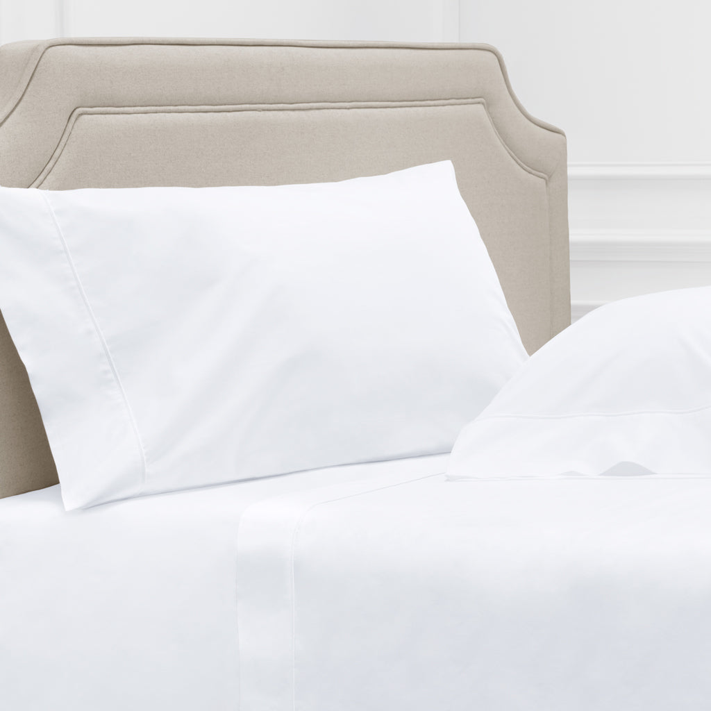 Bright White 400 Thread Count Percale Cotton Fitted Sheet