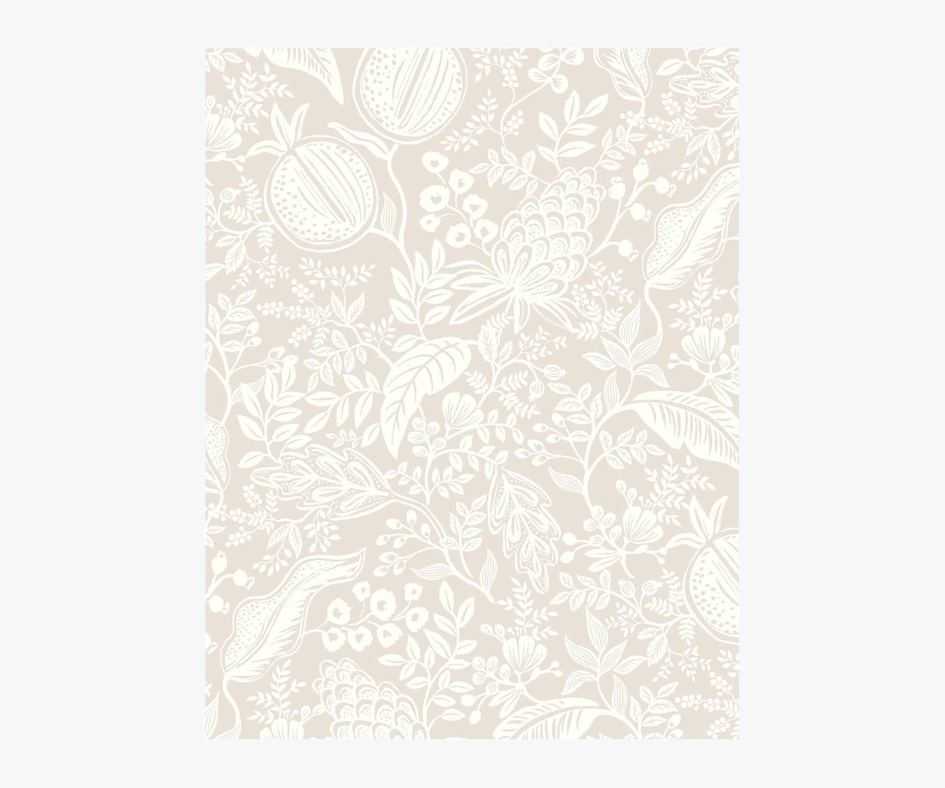 Pomegranate Wallpaper Sample - Beige & White