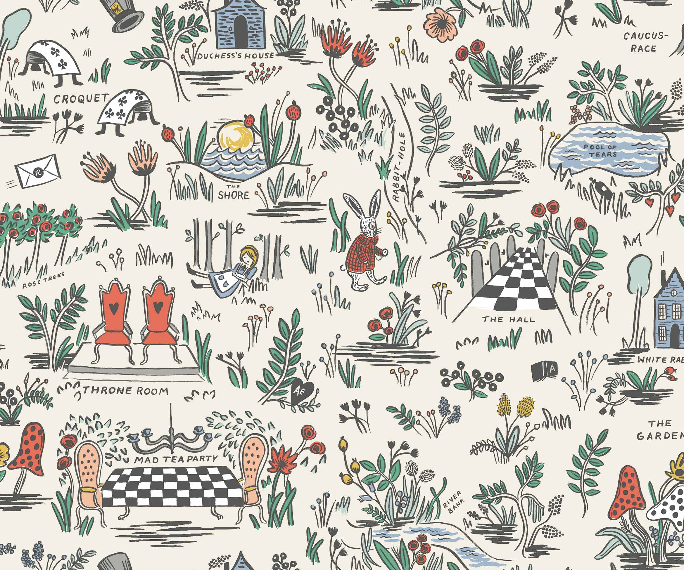 Wonderland Peel & Stick Wallpaper - Cream