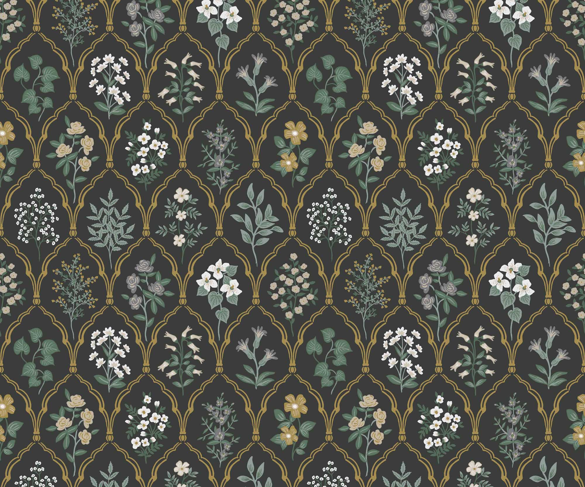 Hawthorne Wallpaper - Black Linen