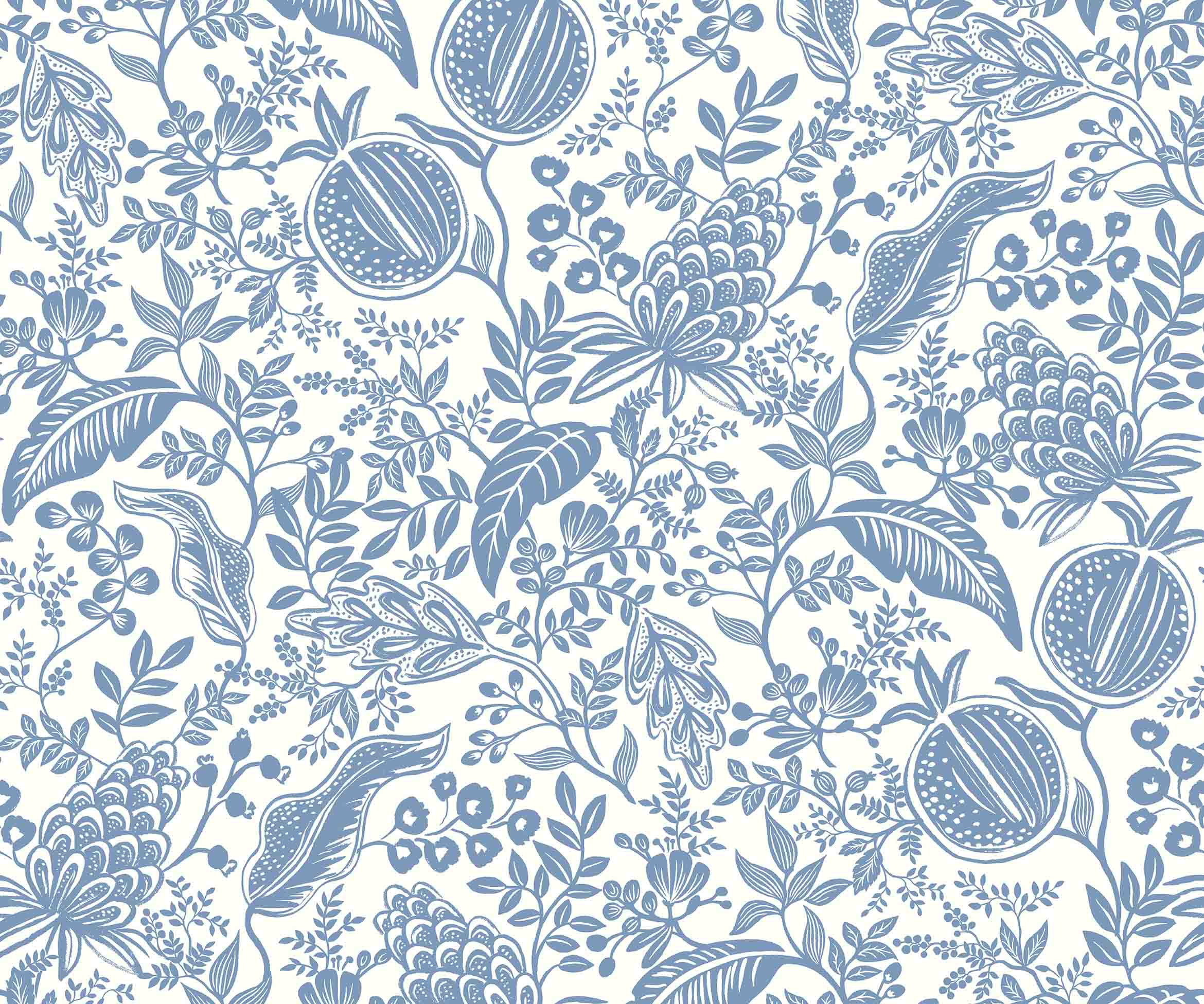 Pomegranate Wallpaper - White & Blue