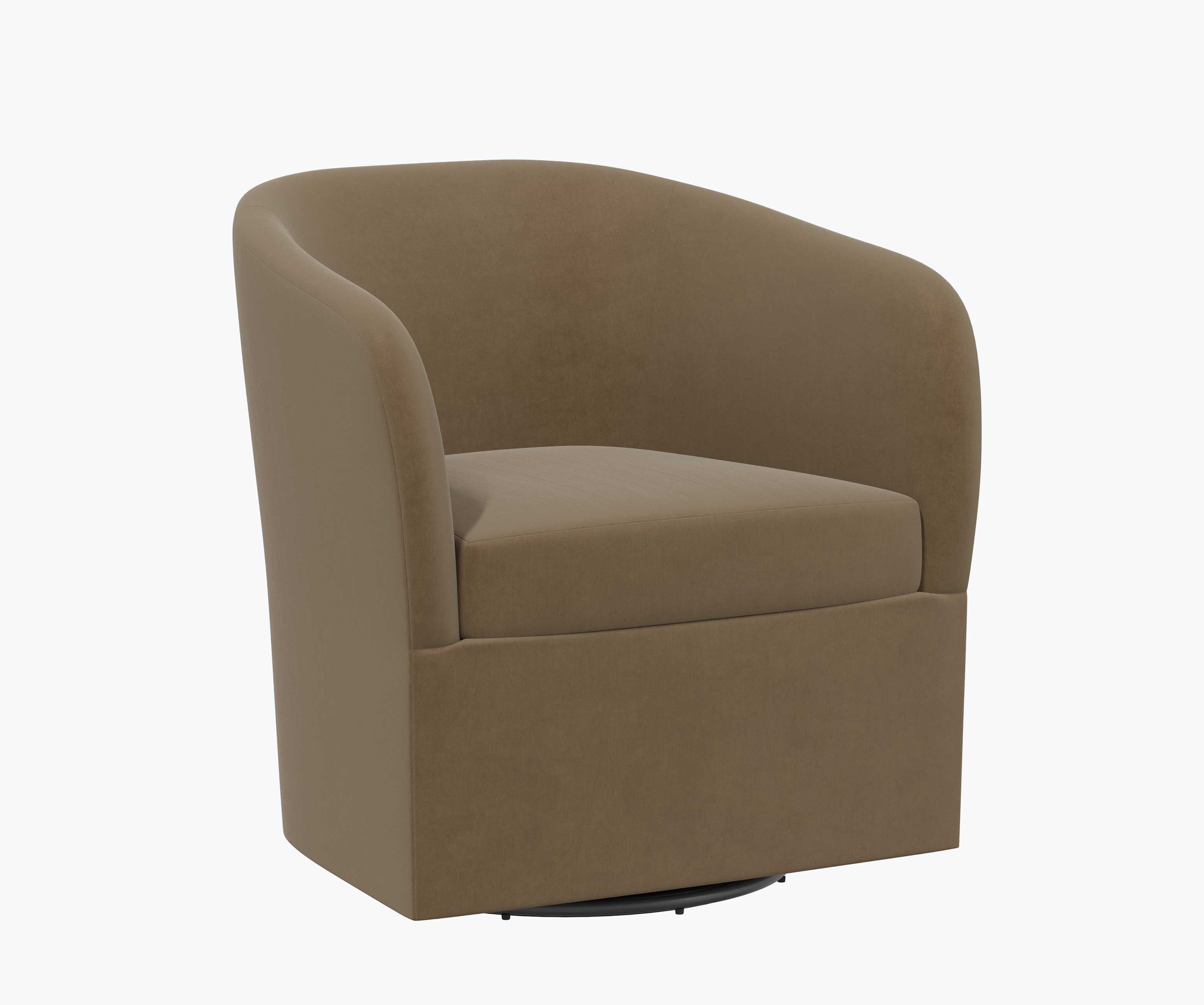 Pembroke Swivel Chair - Walnut Velvet