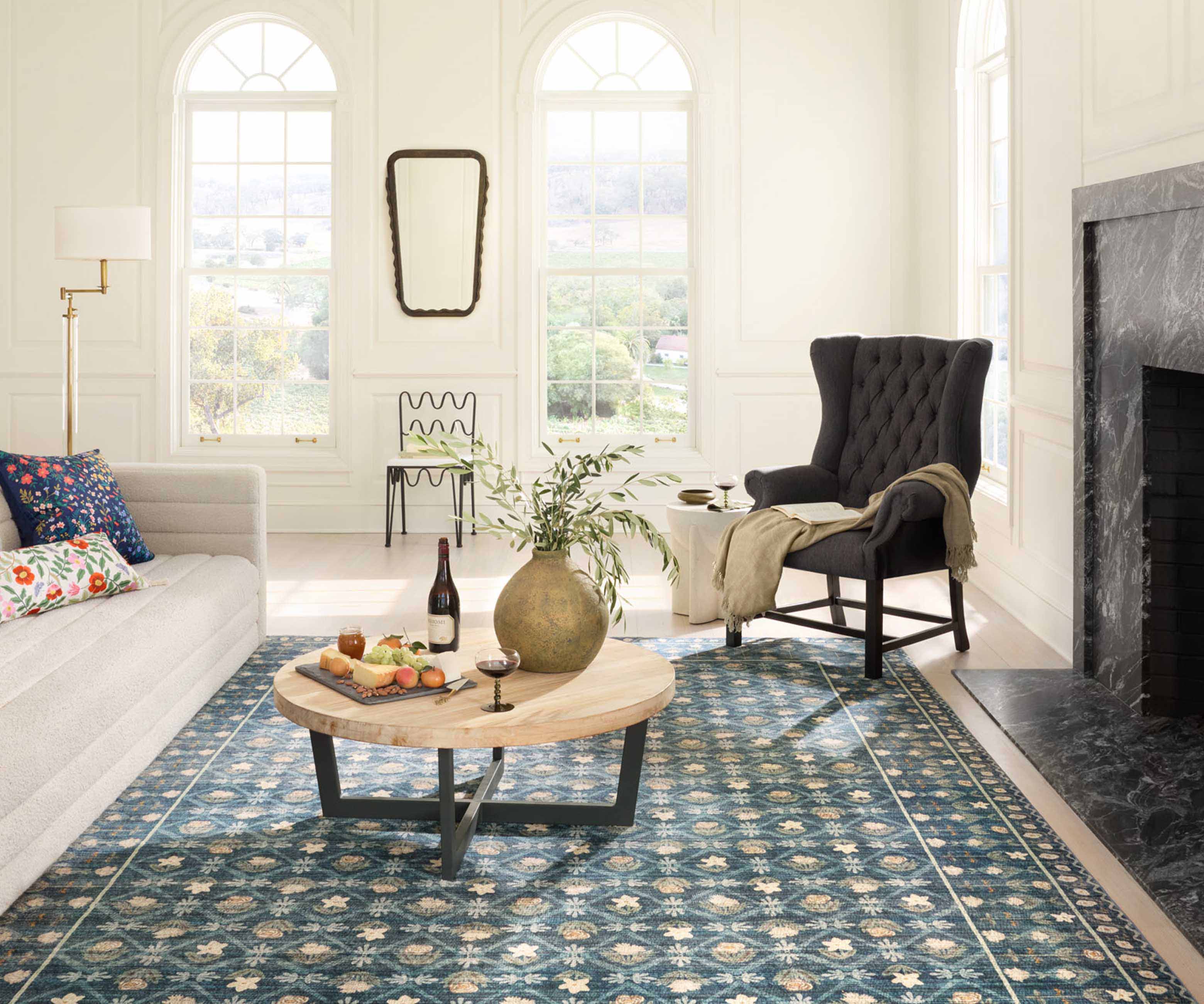 Eden Lattice Power Loomed Rug - Indigo