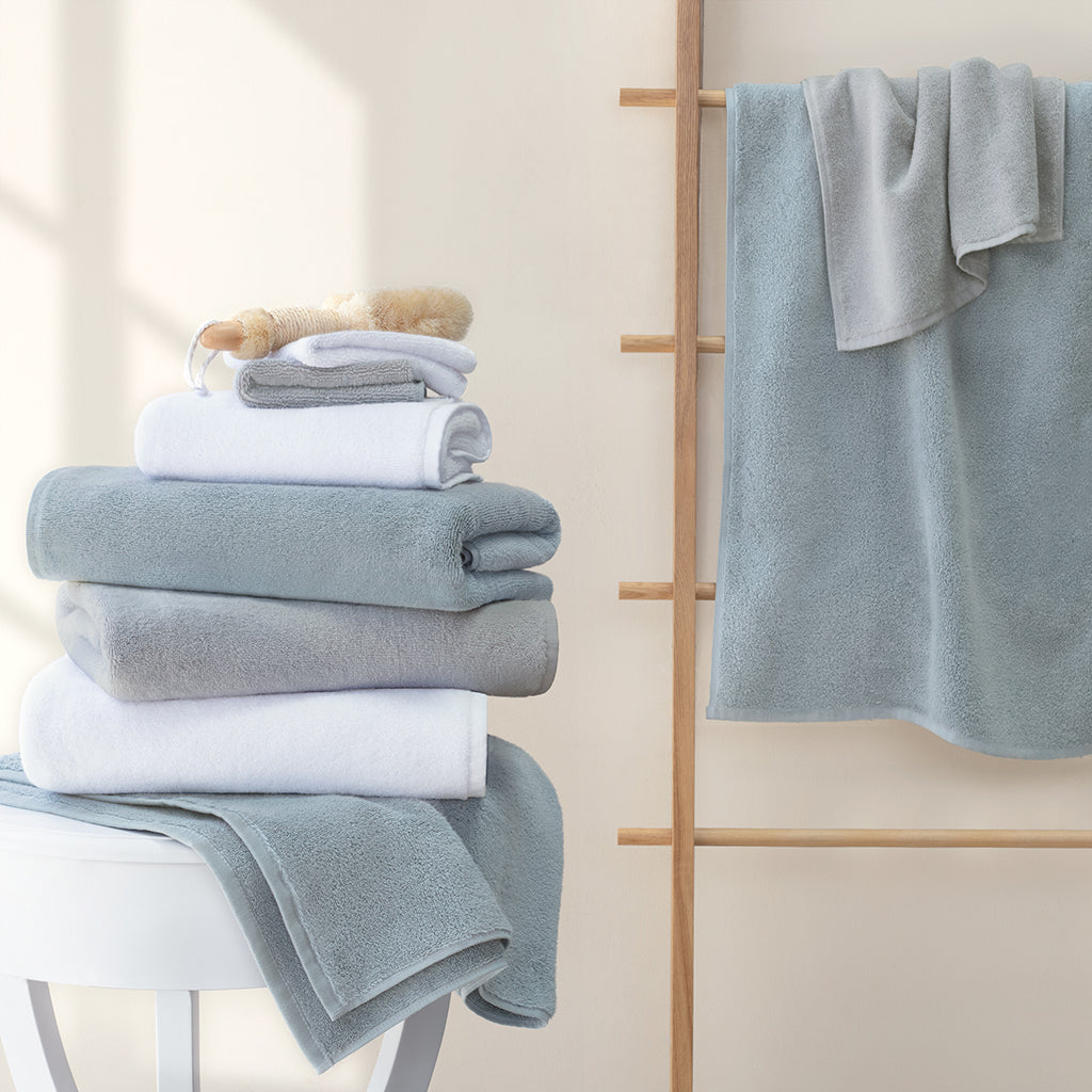 Plush Coastal Blue Hand Towel