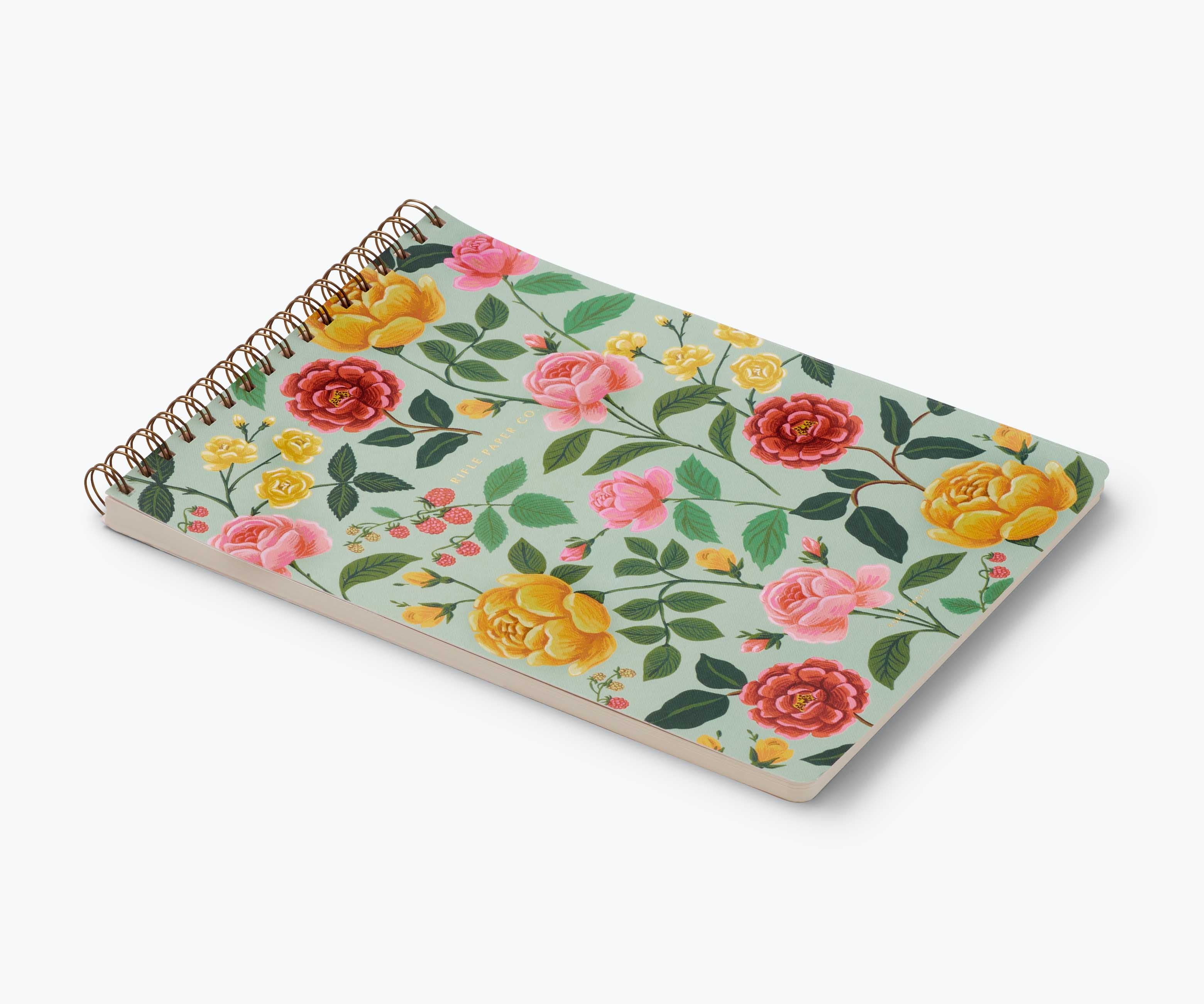 Large Top Spiral Notebook - Roses