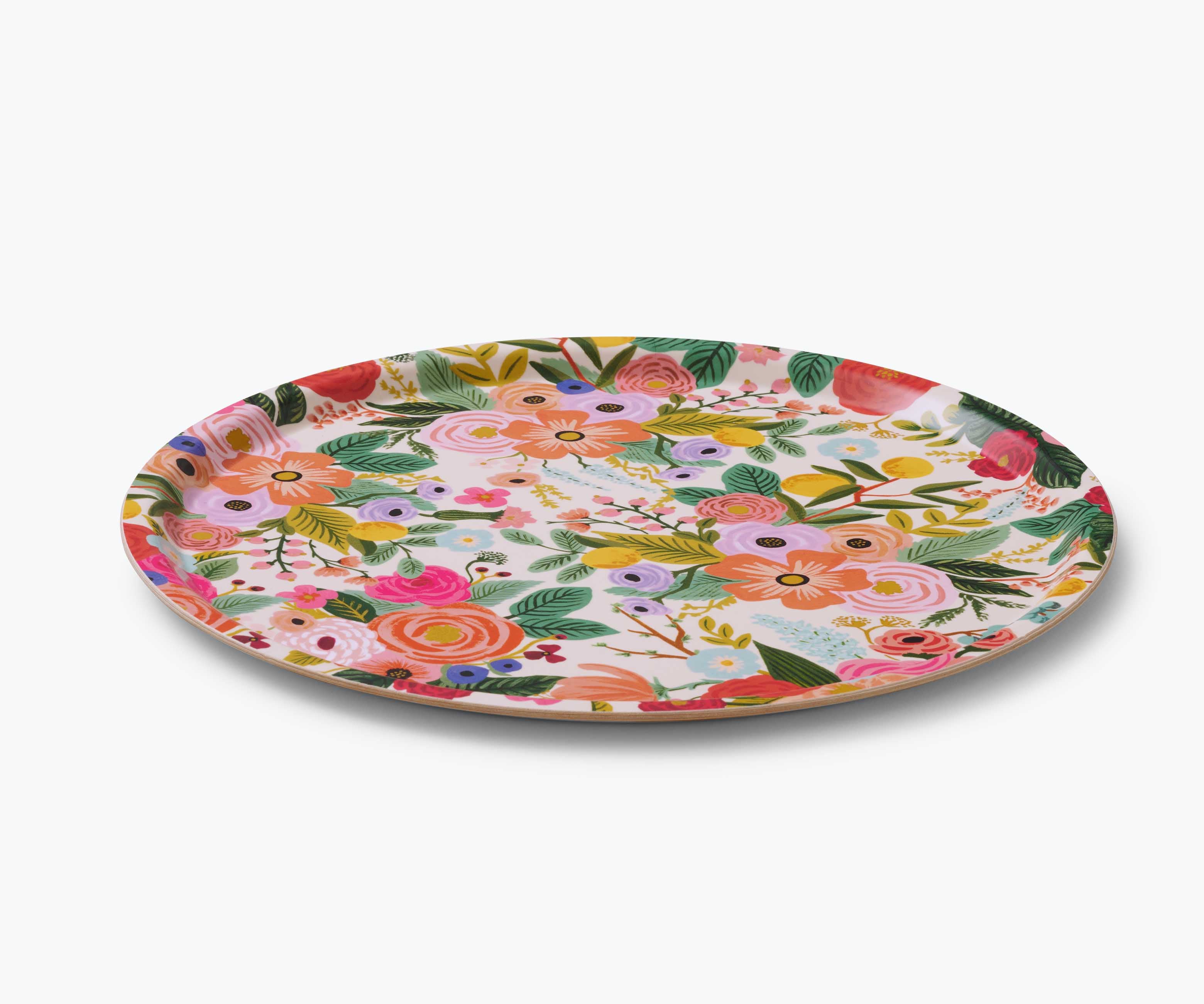 Round Serving Tray - Garden Party