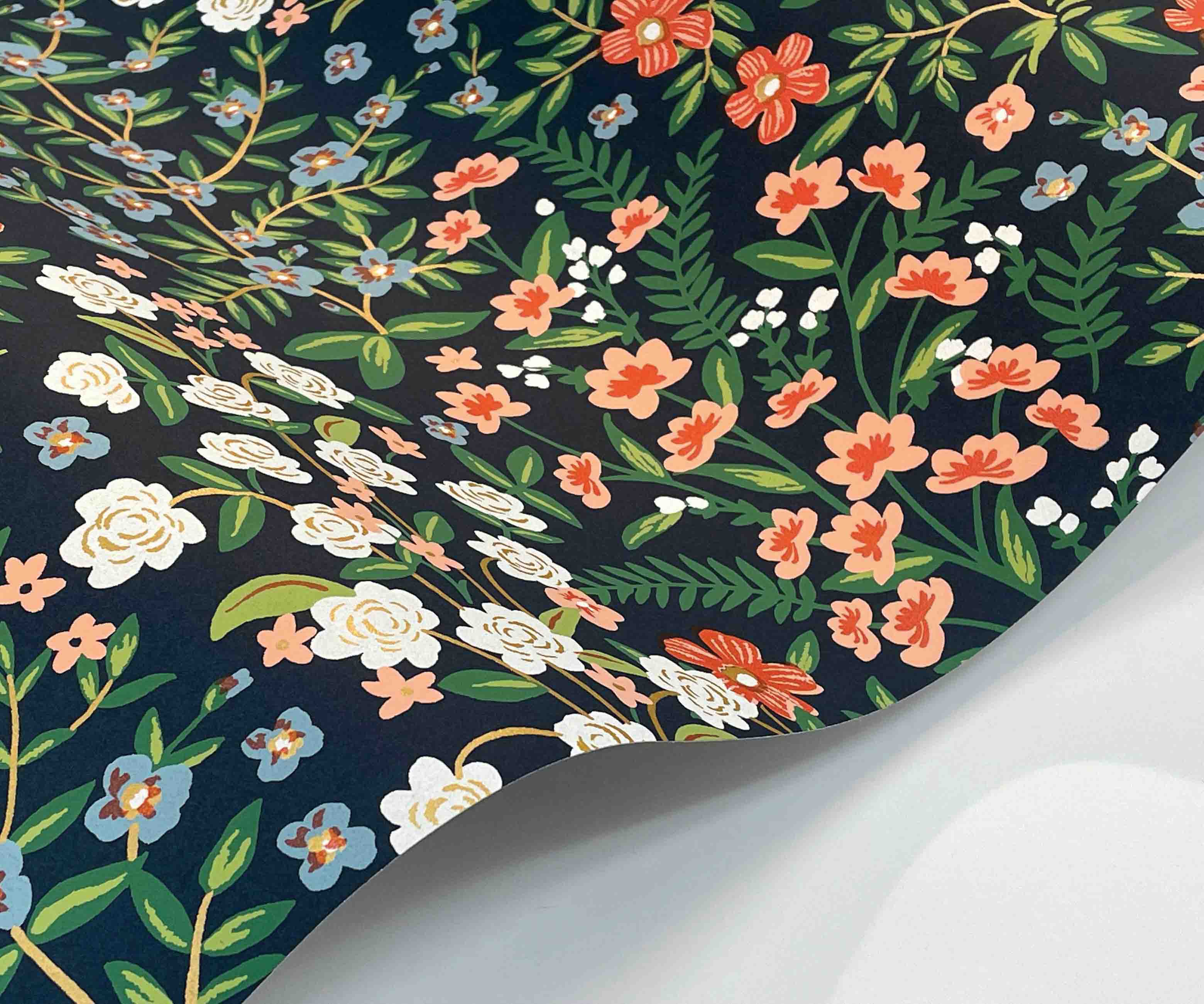 Wildwood Garden Wallpaper Sample - Navy