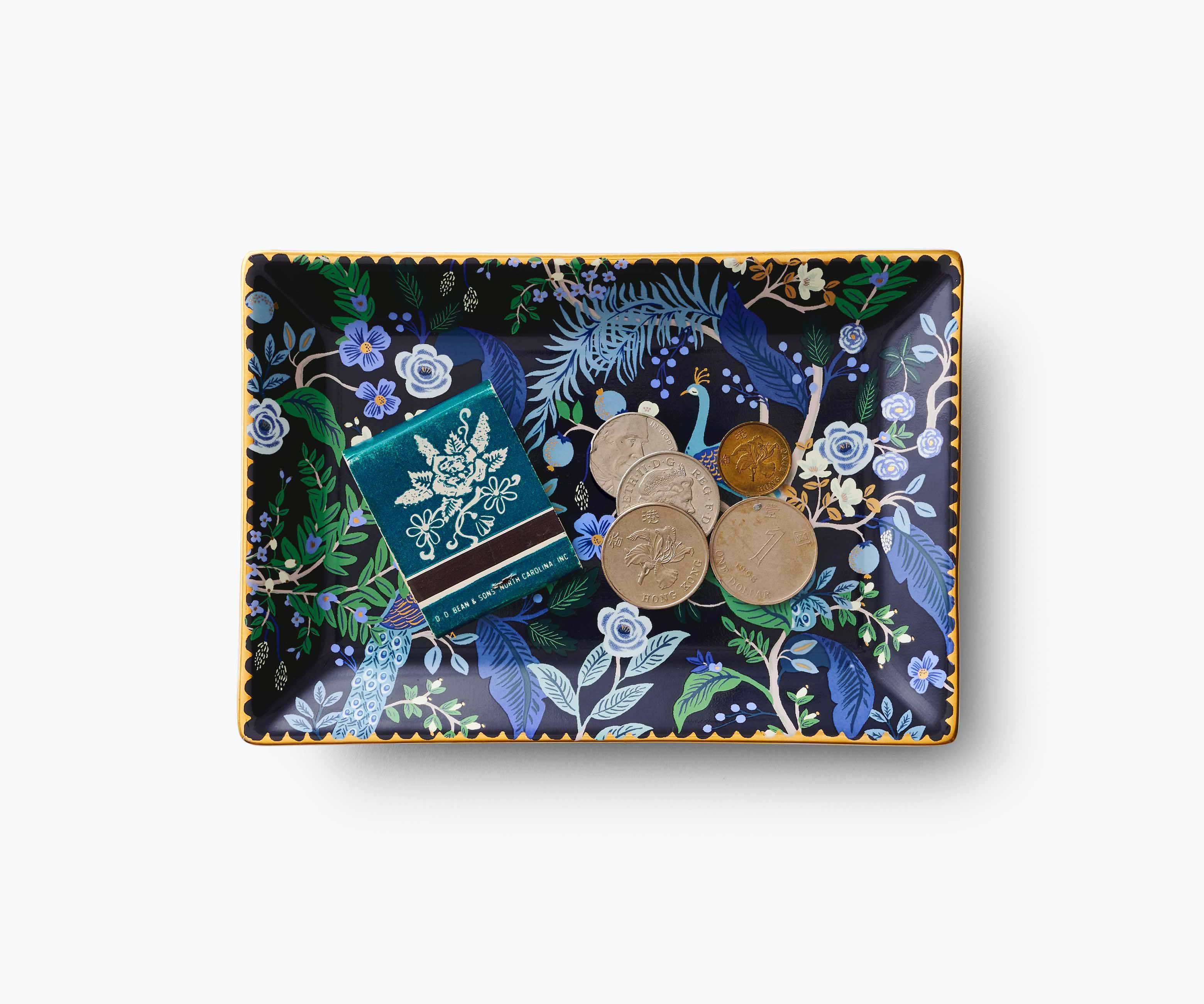 Porcelain Catchall Tray - Peacock