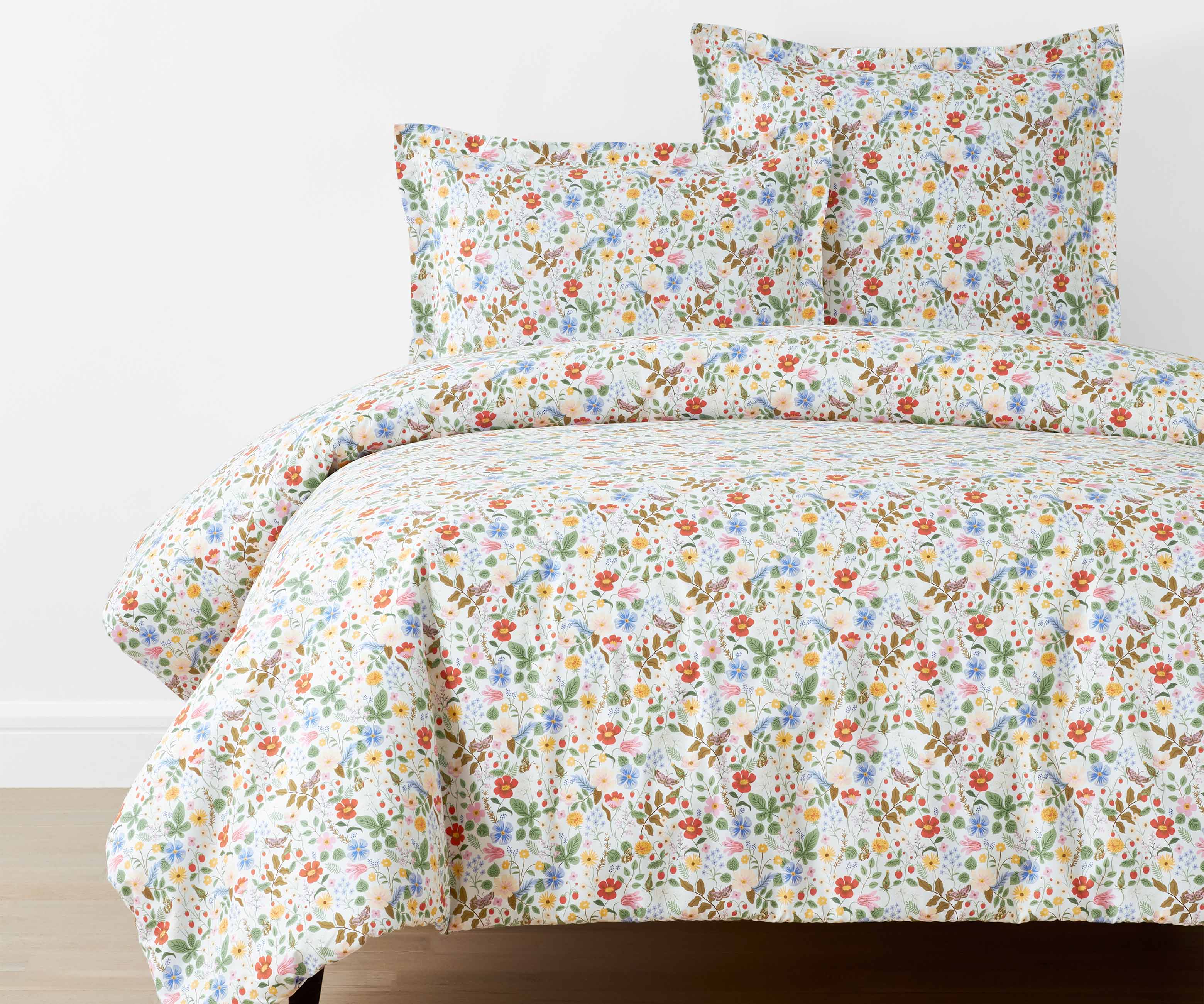 Percale Comforter - Strawberry Fields White