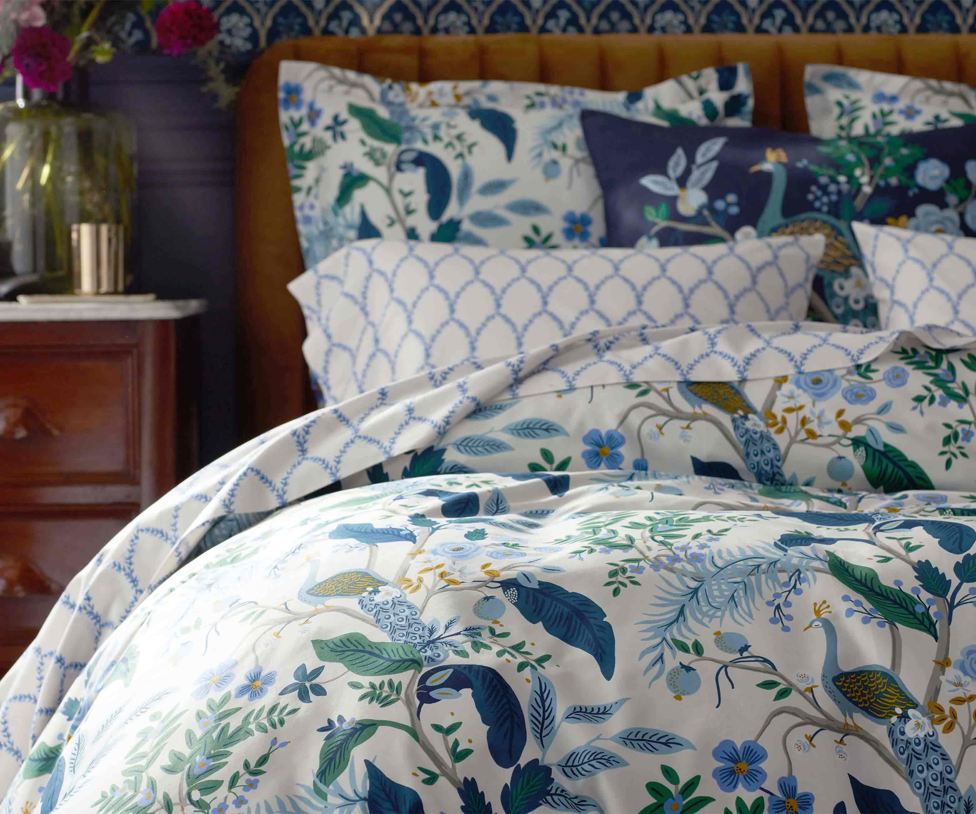 Sateen Duvet Cover - Peacock Ivory