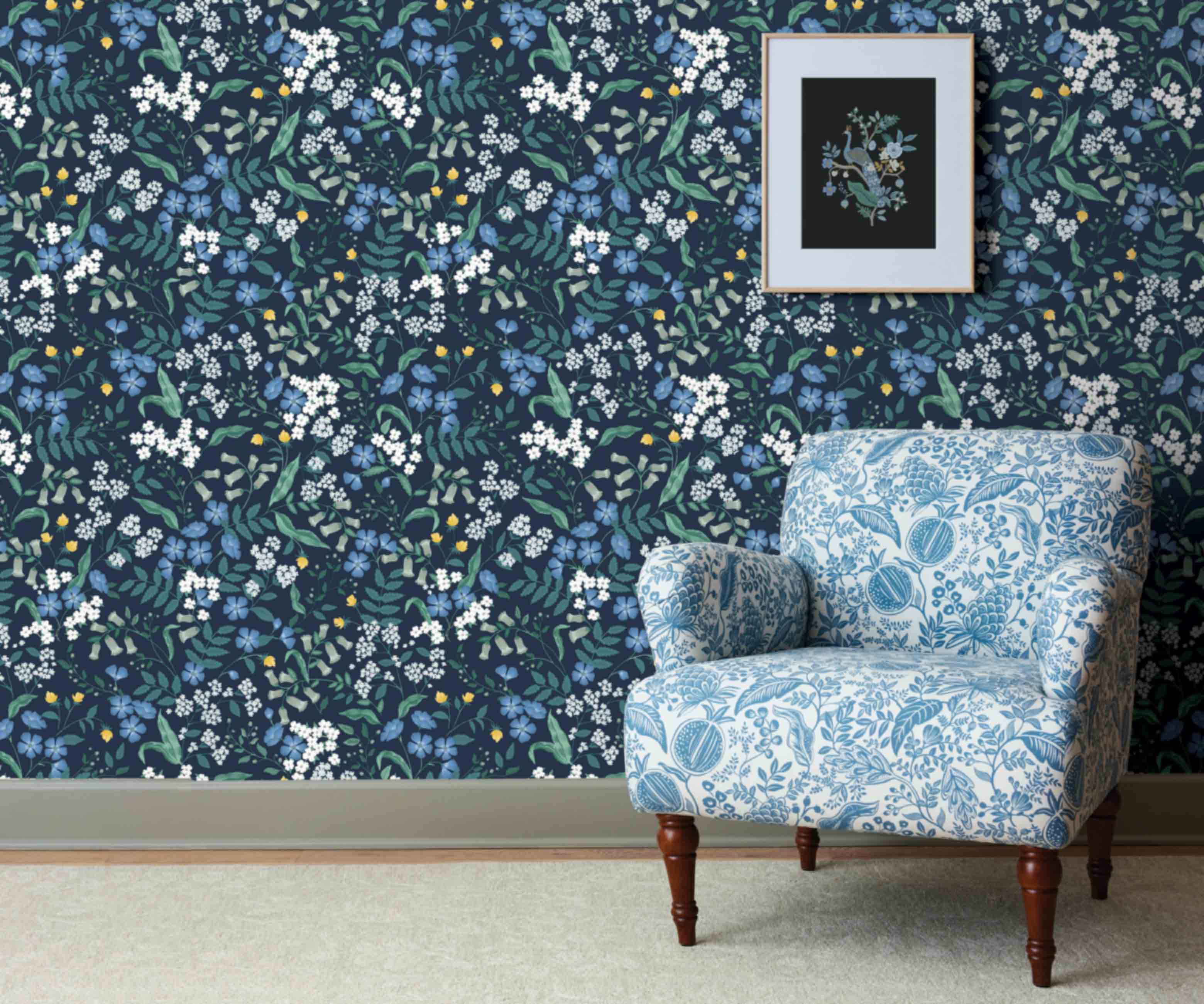 Sweetbrier Peel & Stick Wallpaper - Navy