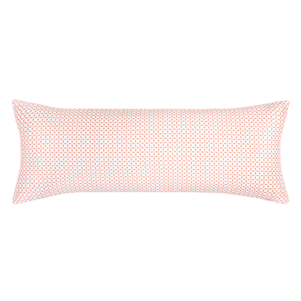 The Coral Morning Glory Extra Long Lumbar Throw Pillow