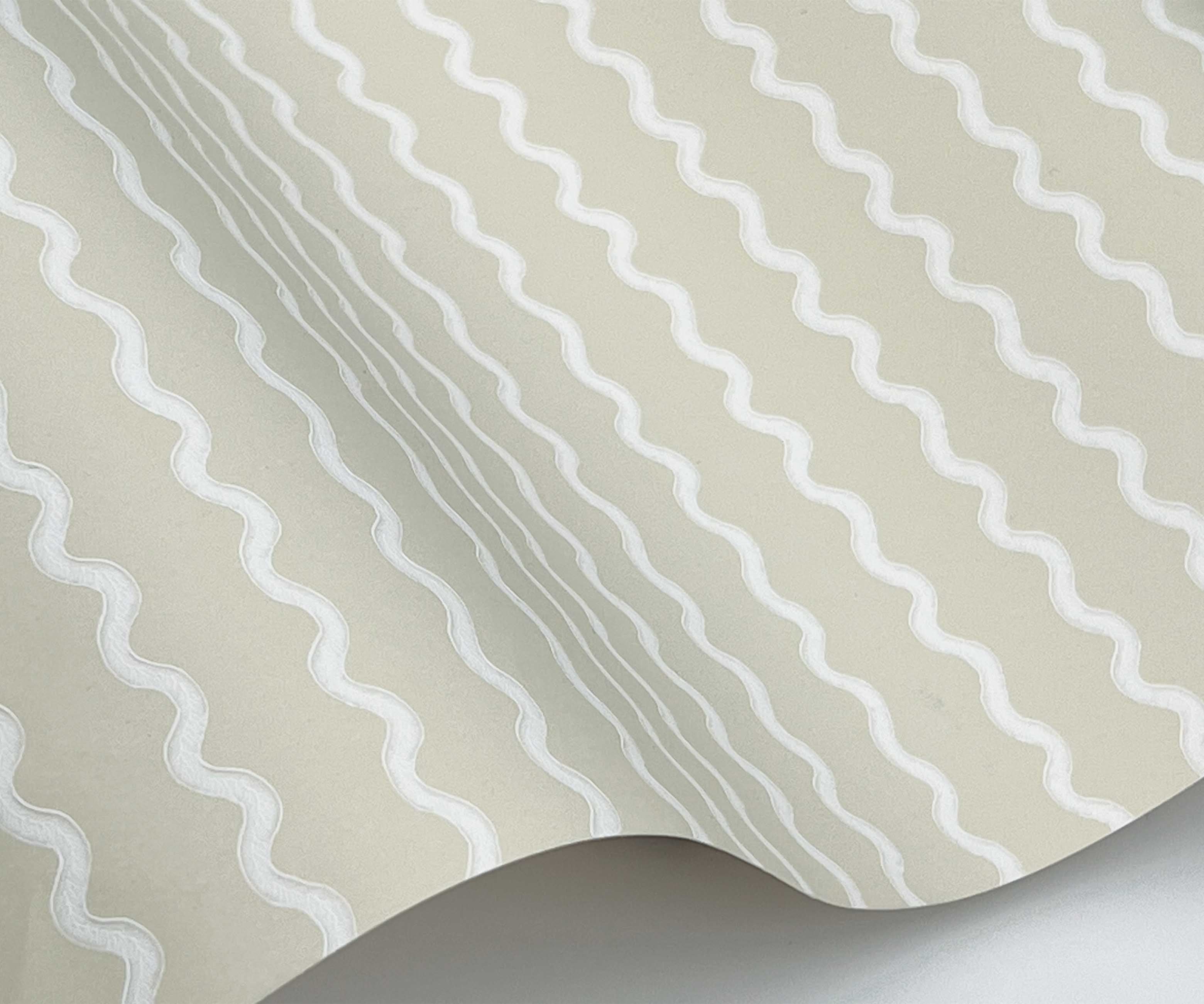 Rickrack Wallpaper Sample - Linen