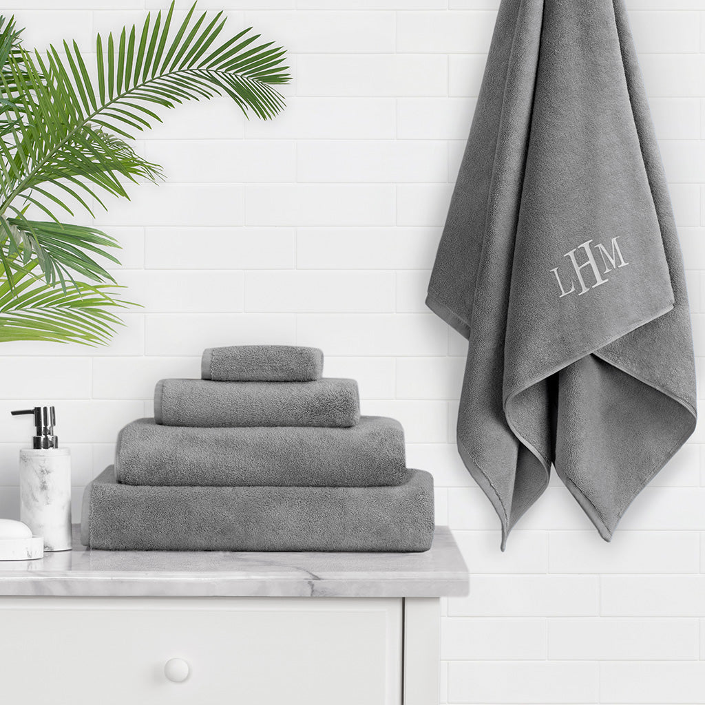 Plush Shadow Grey Towel Essentials Bundle (2 Wash + 2 Hand + 2 Bath Towels)