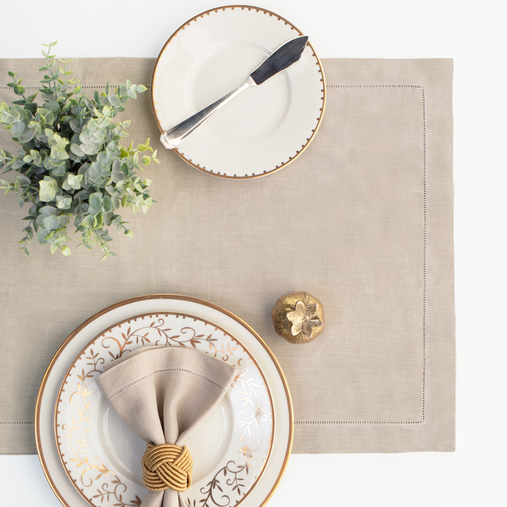 The Classic Hemstitch Linen Table Runner