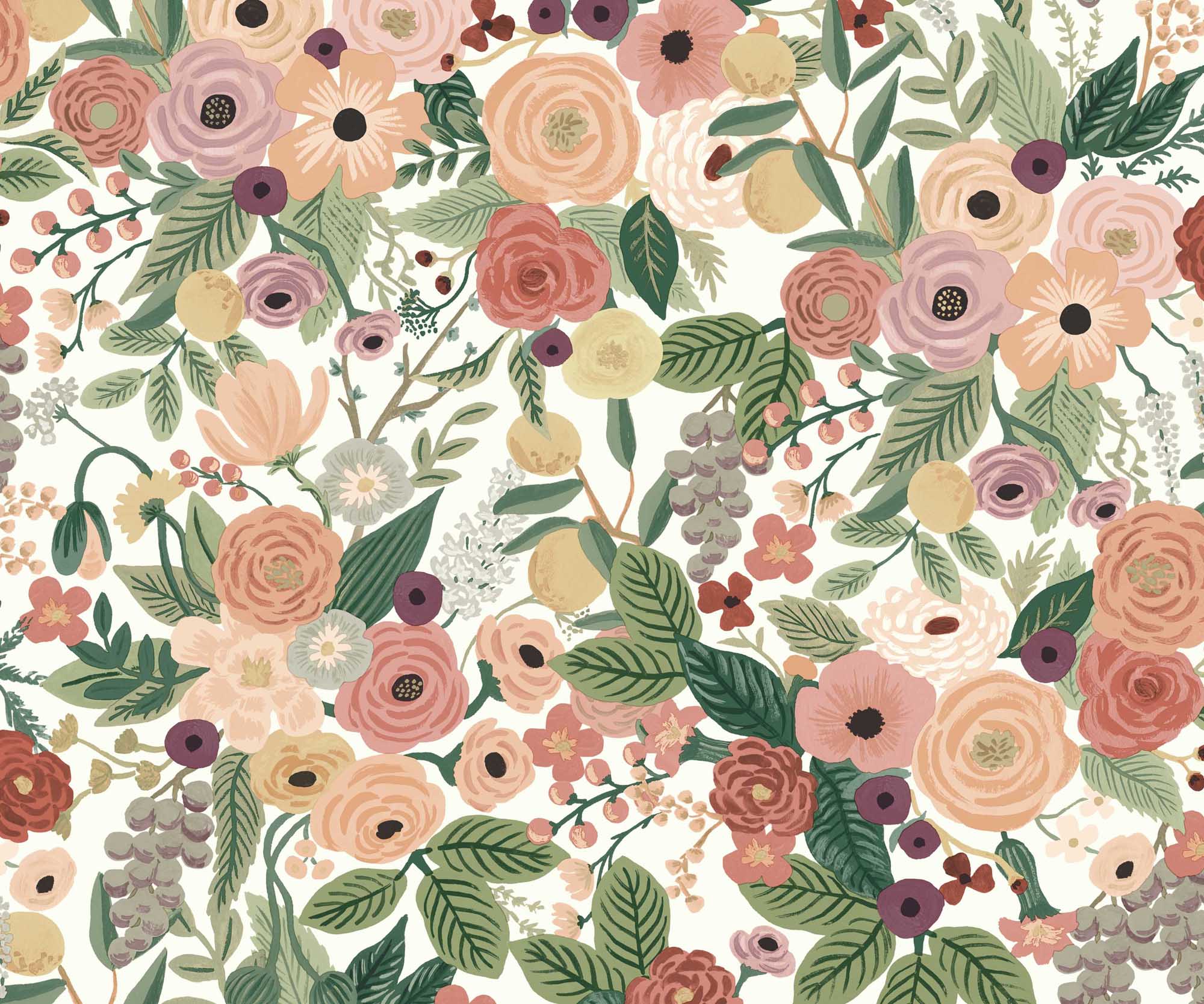 Garden Party Peel & Stick Wallpaper - Burgundy Multi