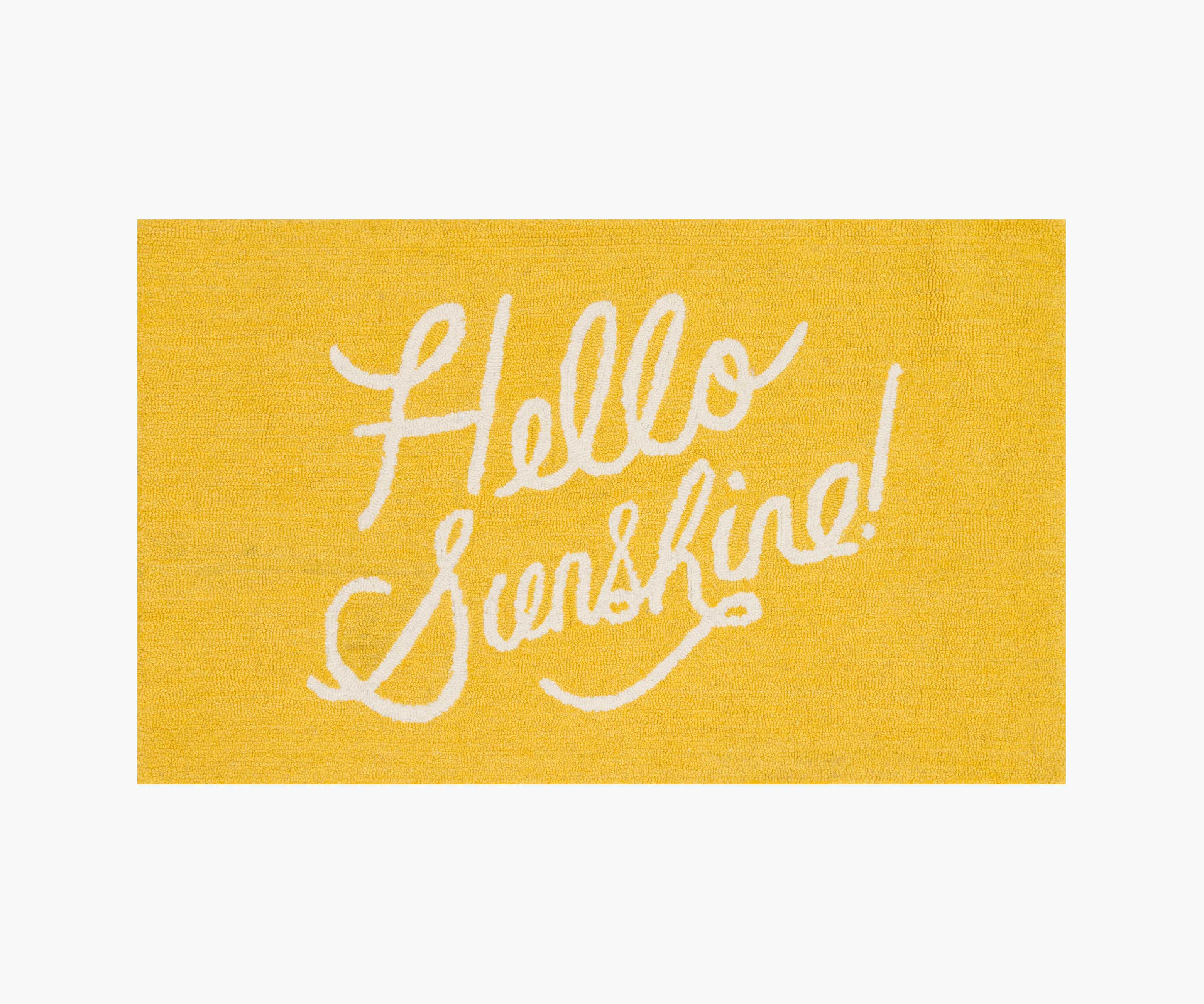 Minnie Hello Sunshine Wool-Hooked Rug - Yellow