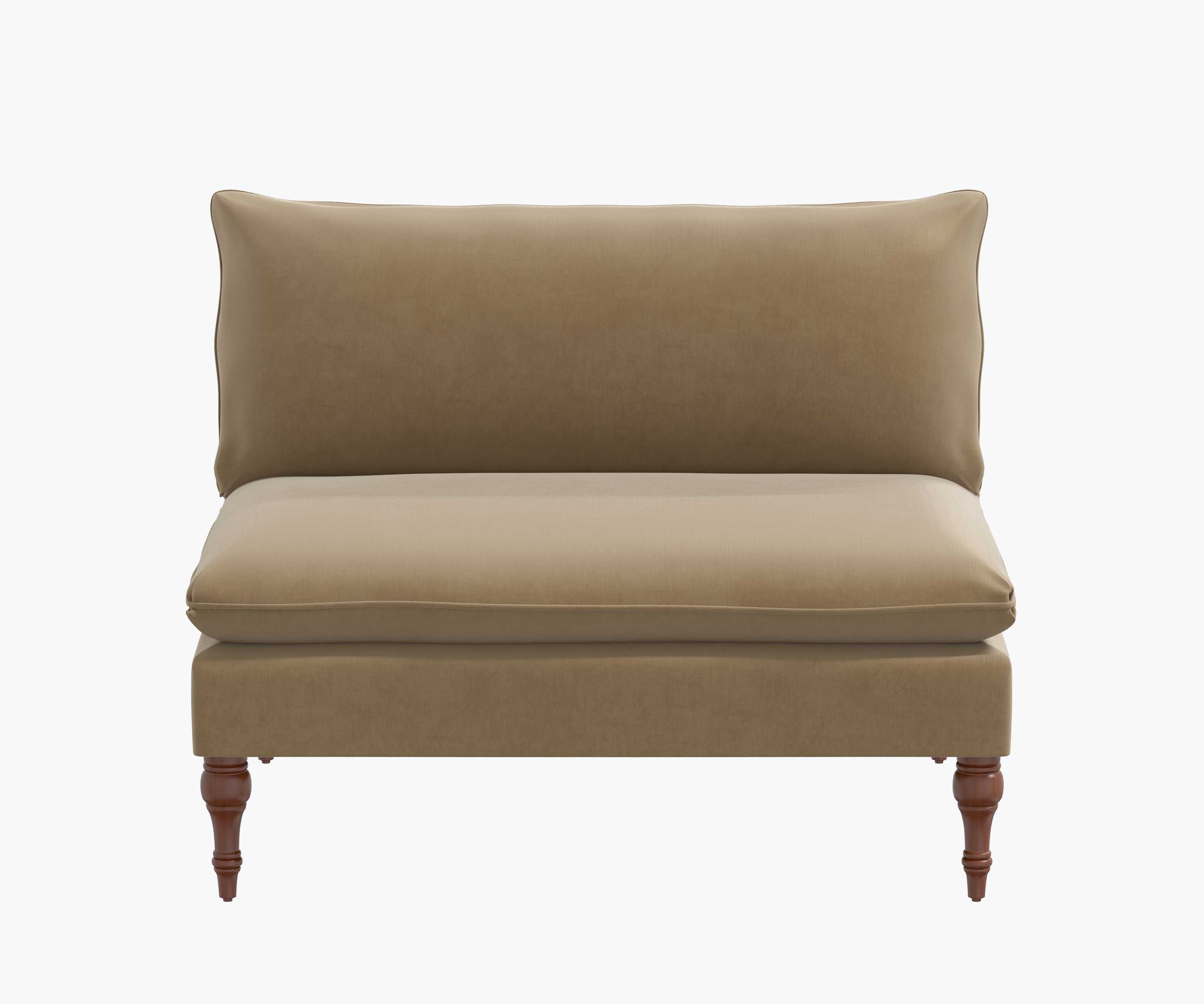 Louie Settee - Walnut Velvet