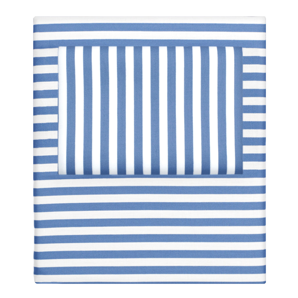 Capri Blue Striped Sheet Set (Fitted, Flat, & Pillow Cases)