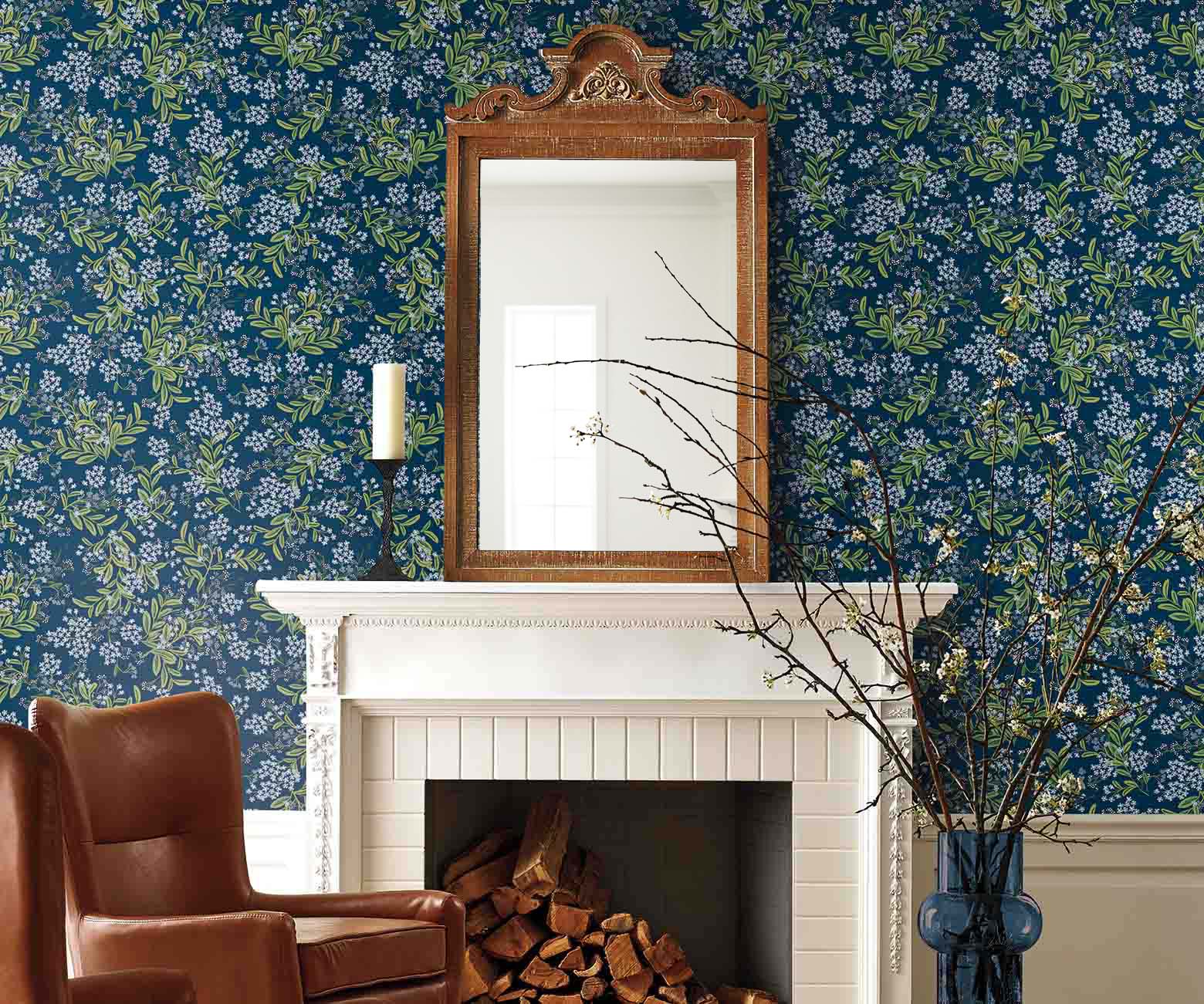 Cornflower Wallpaper Sample - Navy