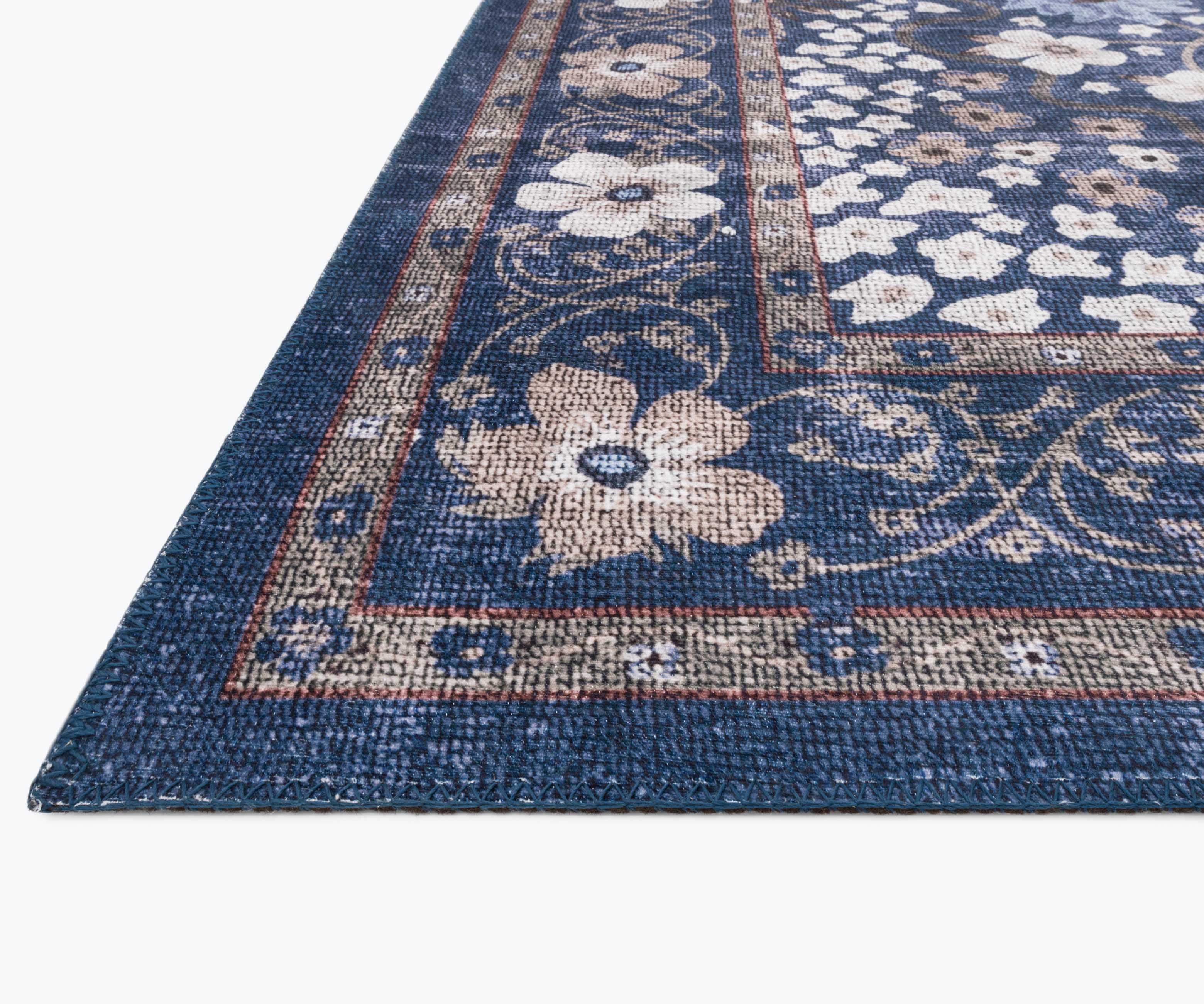 Palais Meadow Printed Rug - Navy