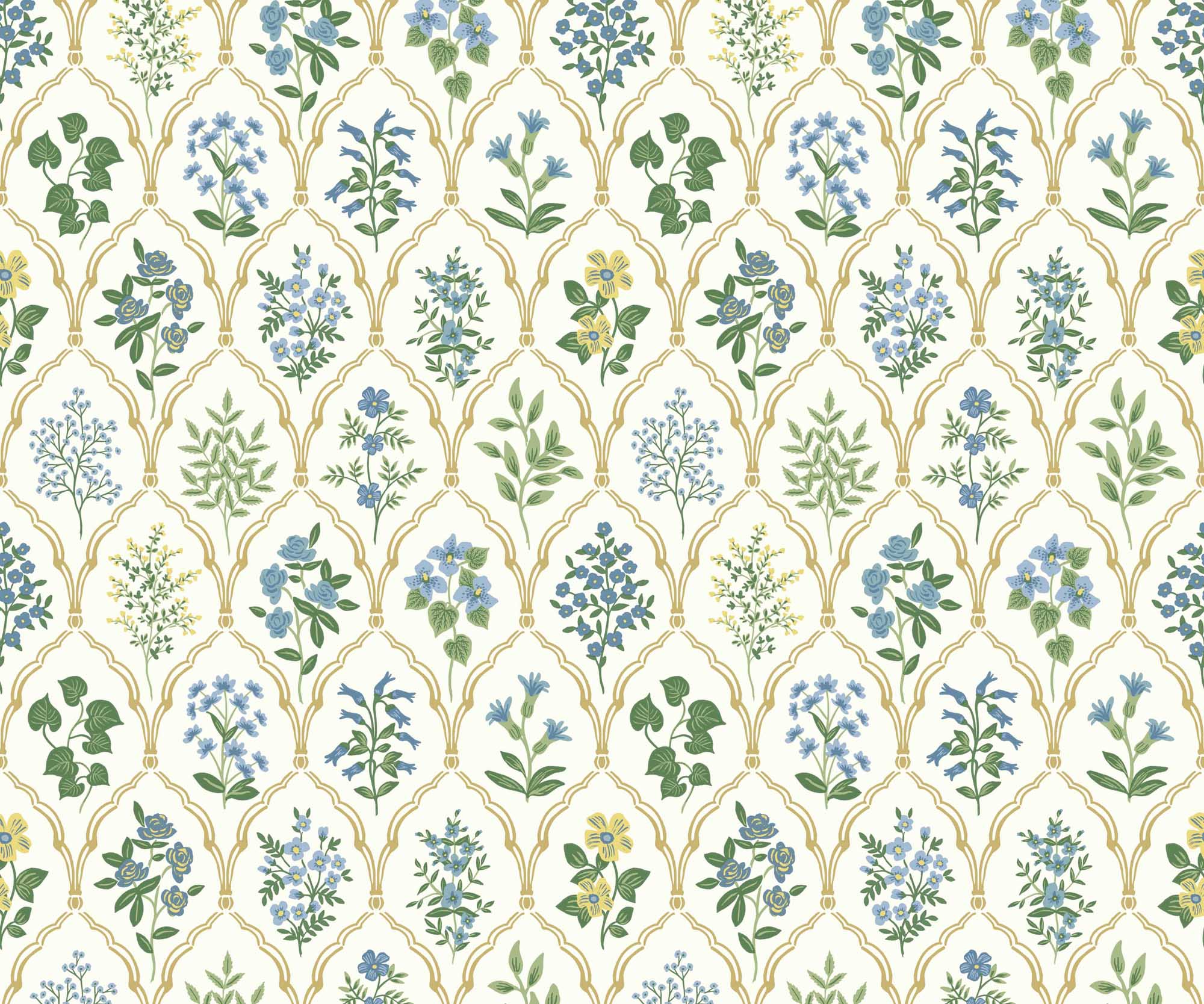 Hawthorne Wallpaper - Blue & Green