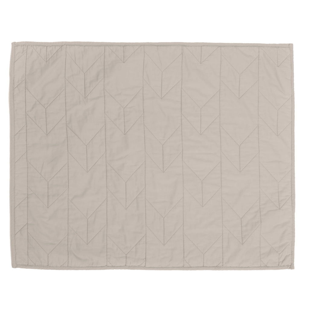 Dove Grey Chevron Quilt Sham Pair