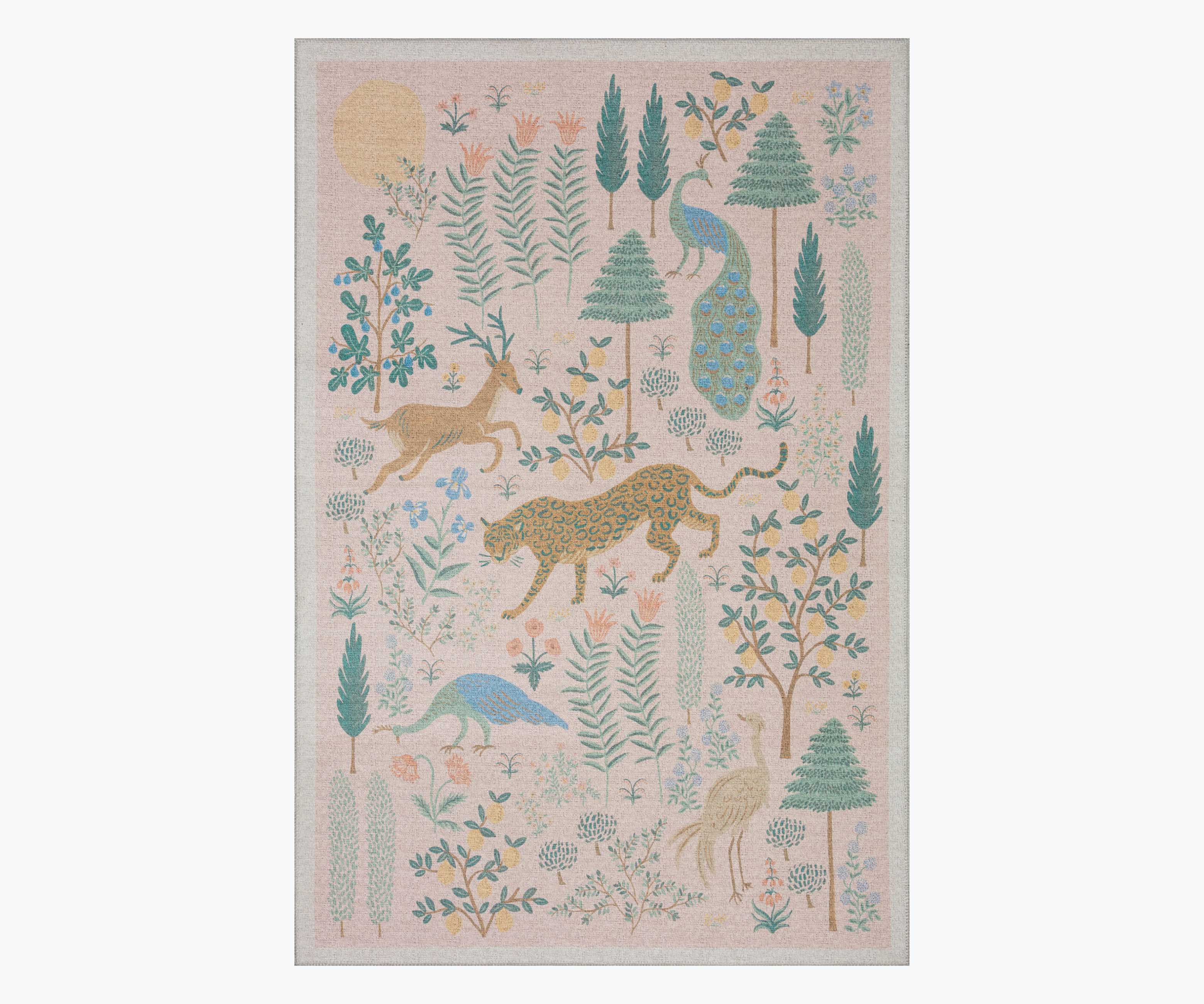 Menagerie Les Fauves Printed Rug - Blush