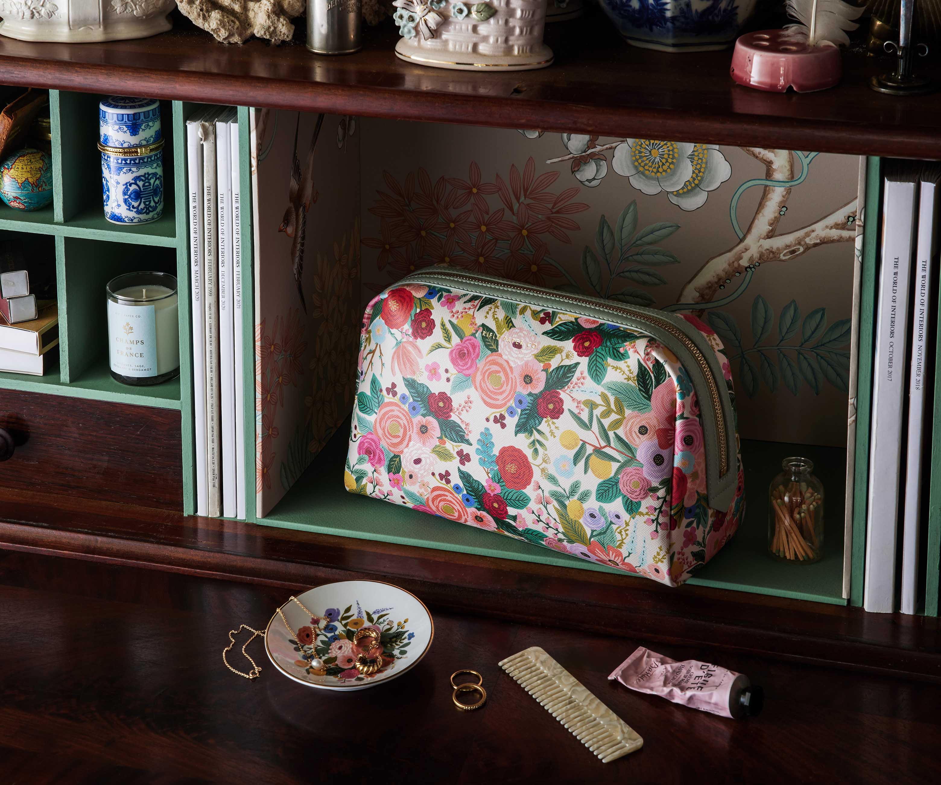 Large Cosmetic Pouch - Garden Party