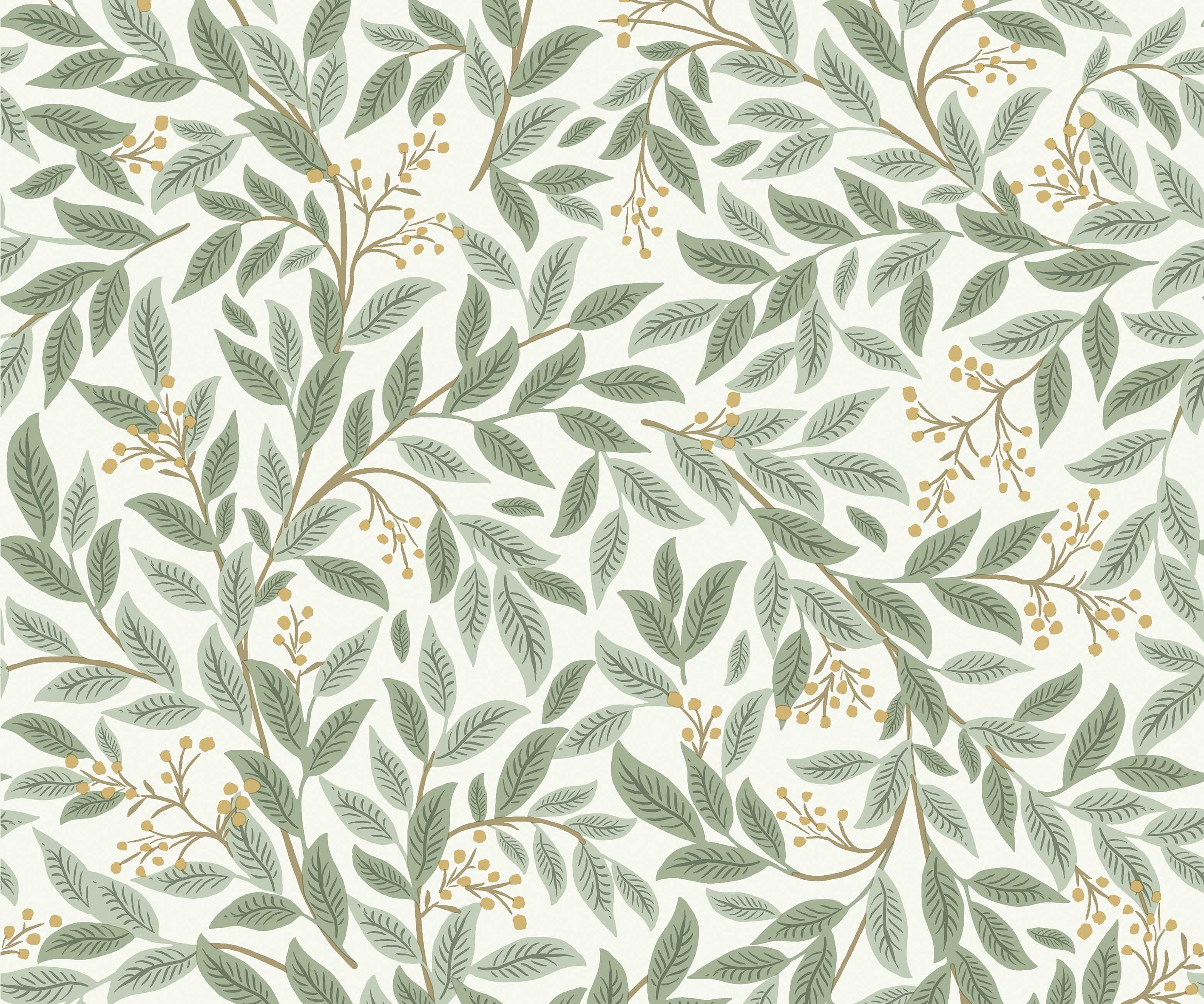 Willowberry Wallpaper - Sage & White