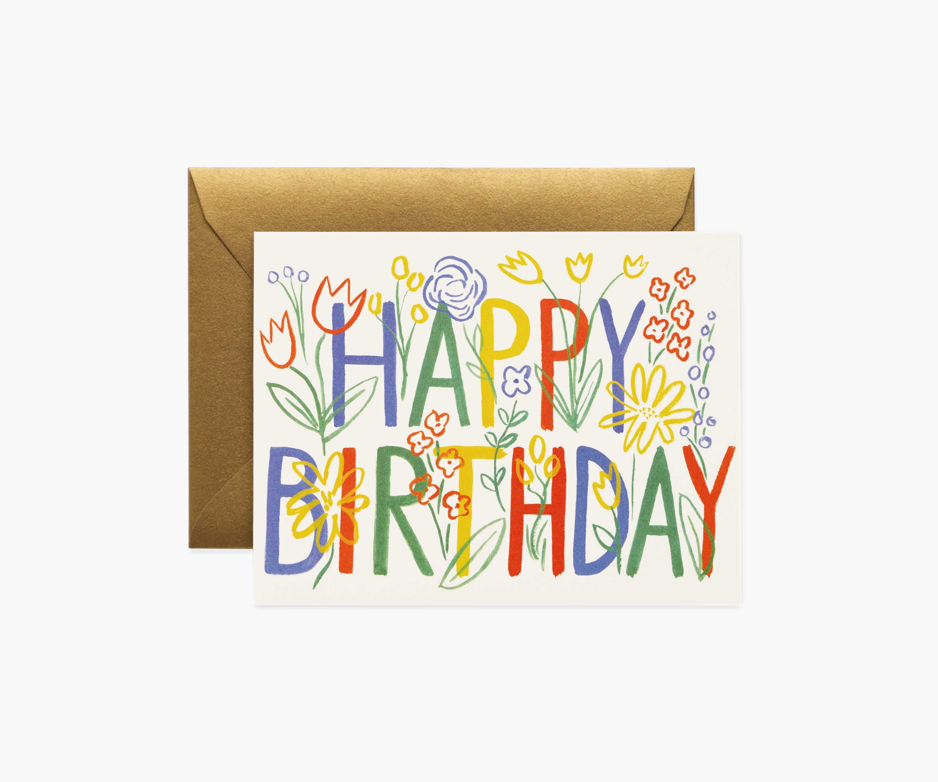 Brushstroke Birthday Greeting Card