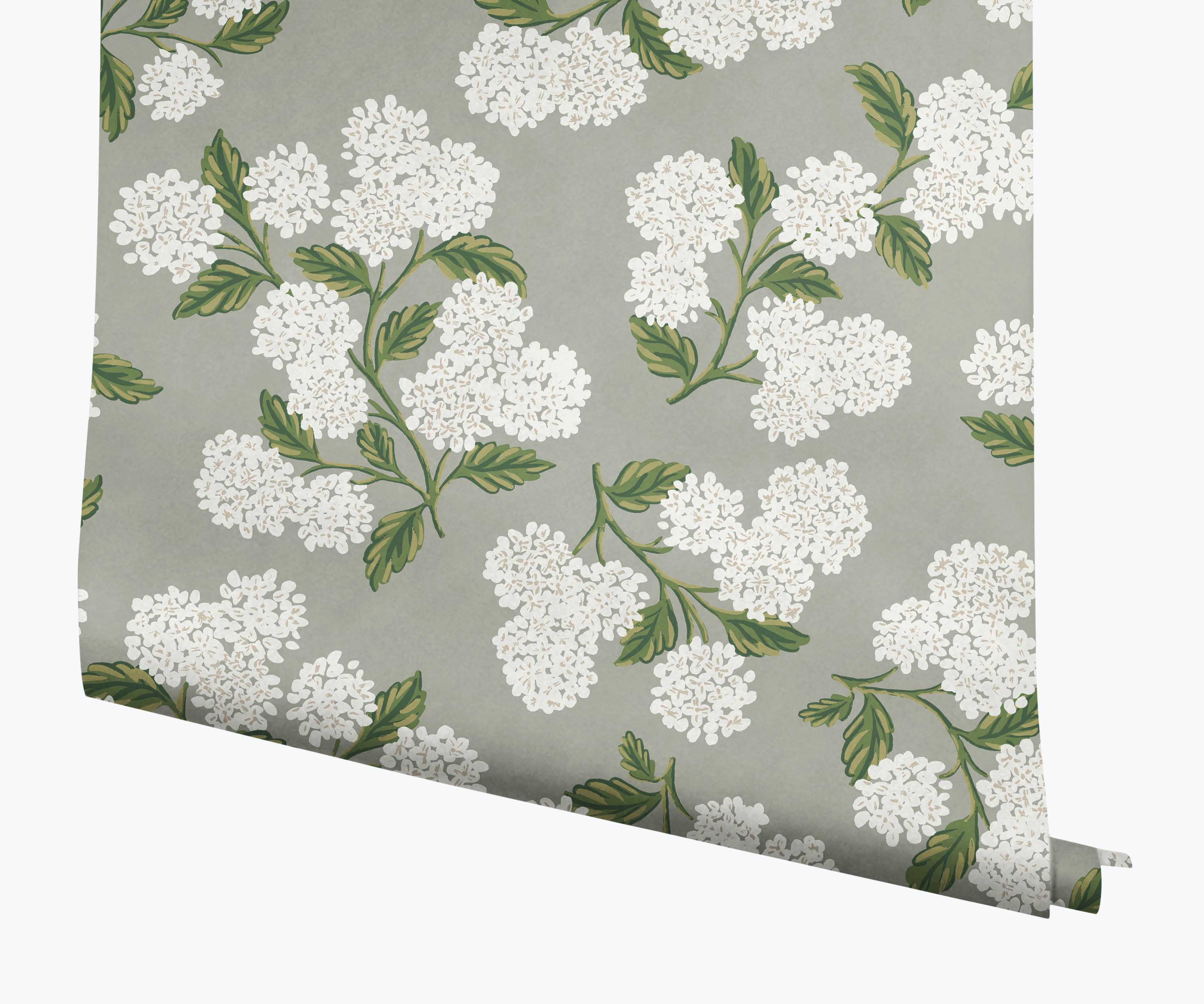 Hydrangea Wallpaper - Grey