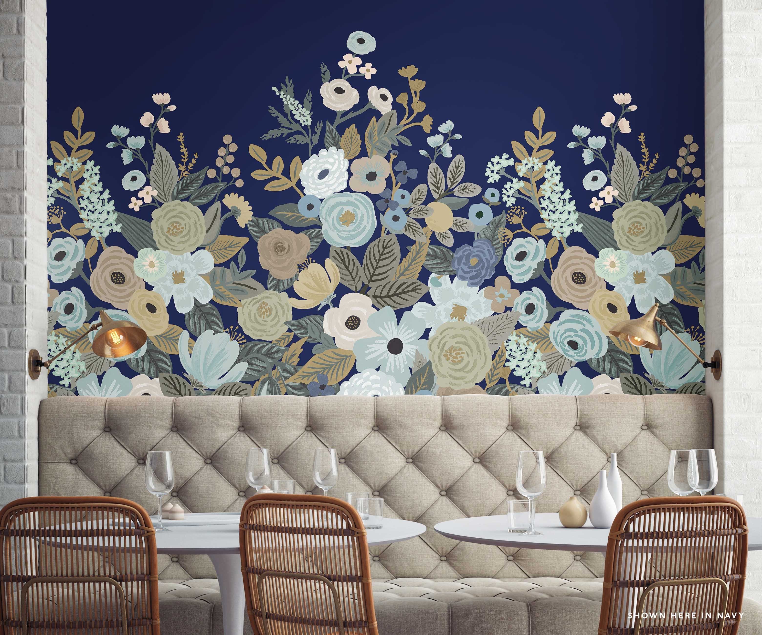 Garden Party Wallpaper Mural - Navy