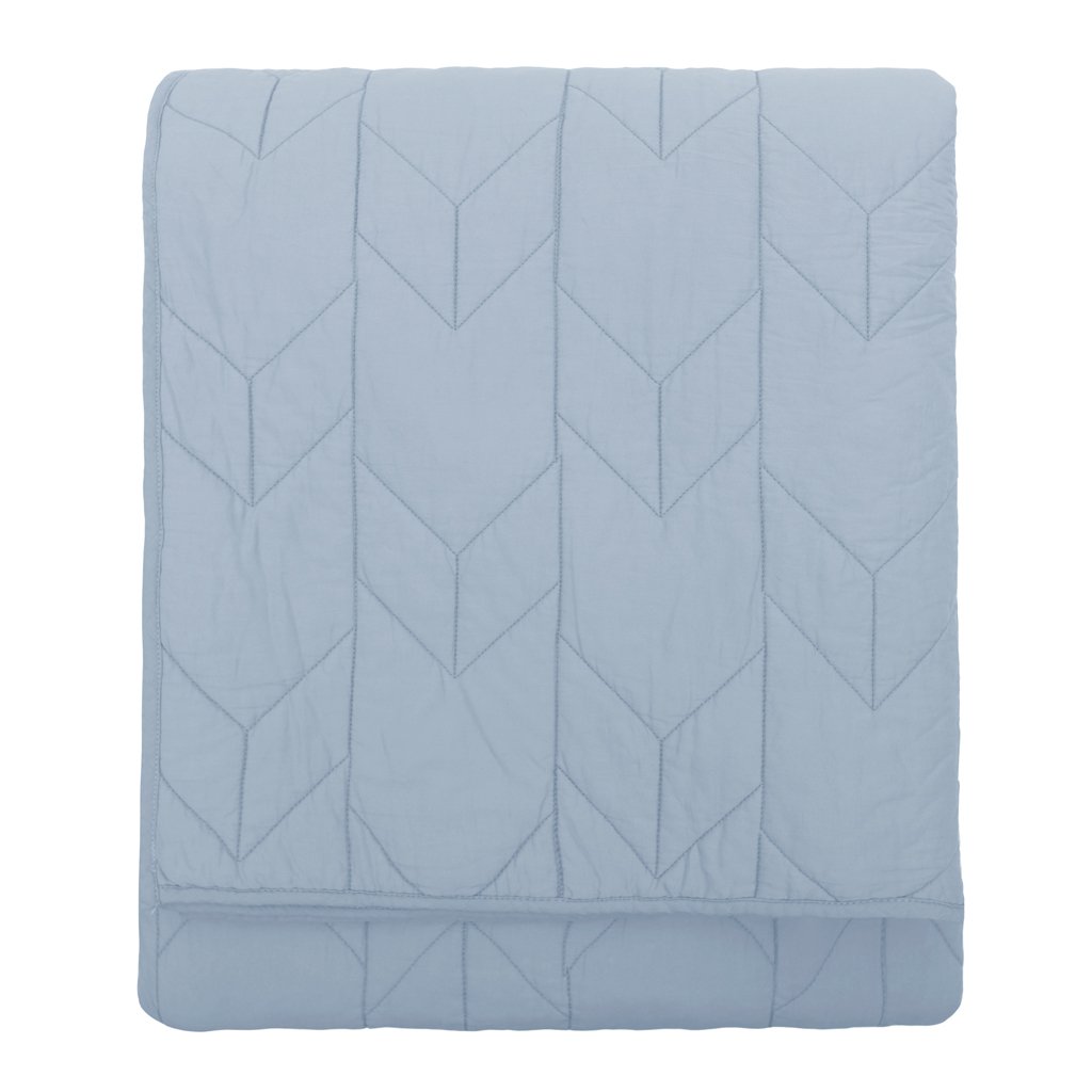 French Blue Chevron Quilt