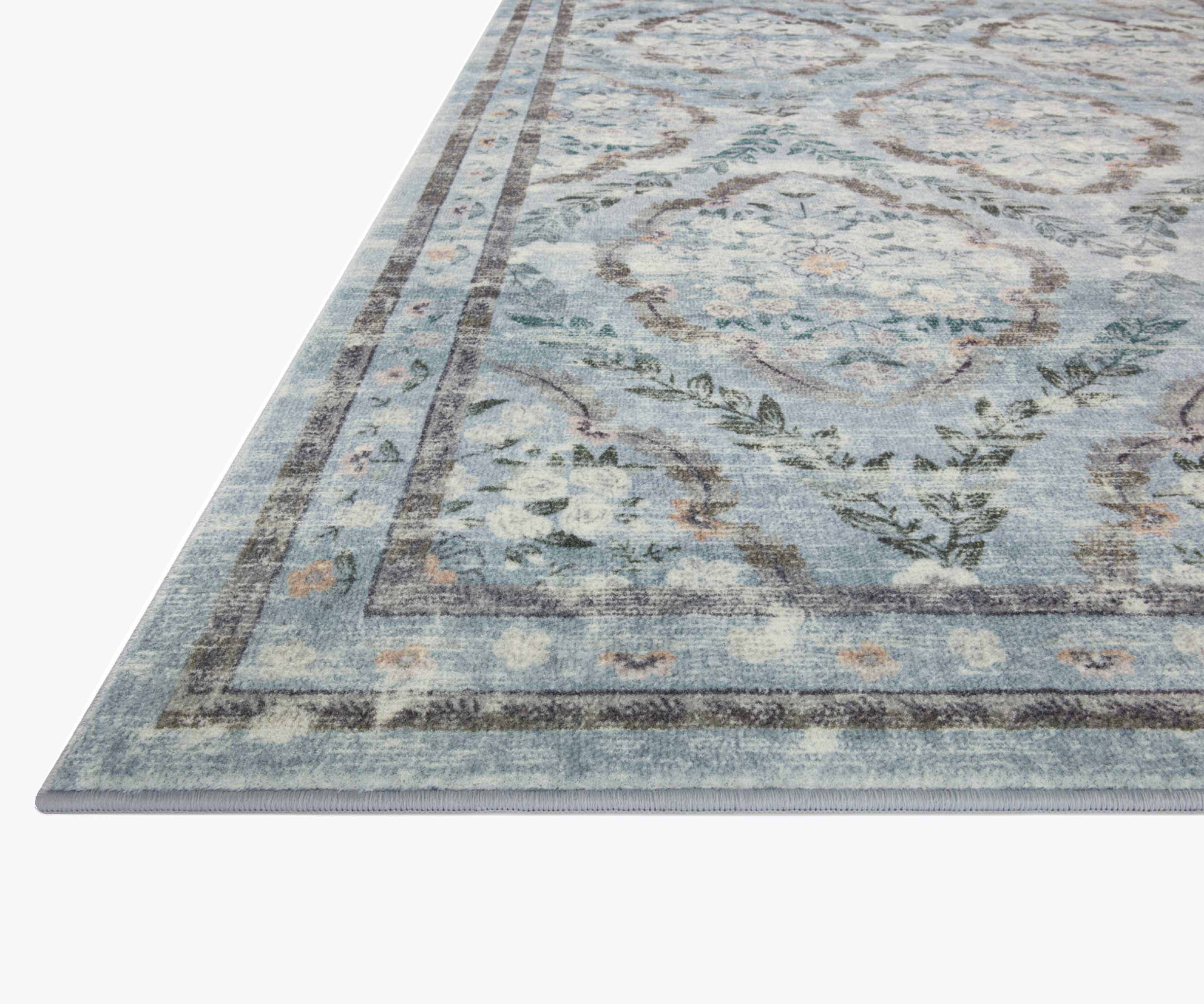 Courtyard Chateau Printed Rug - Blue