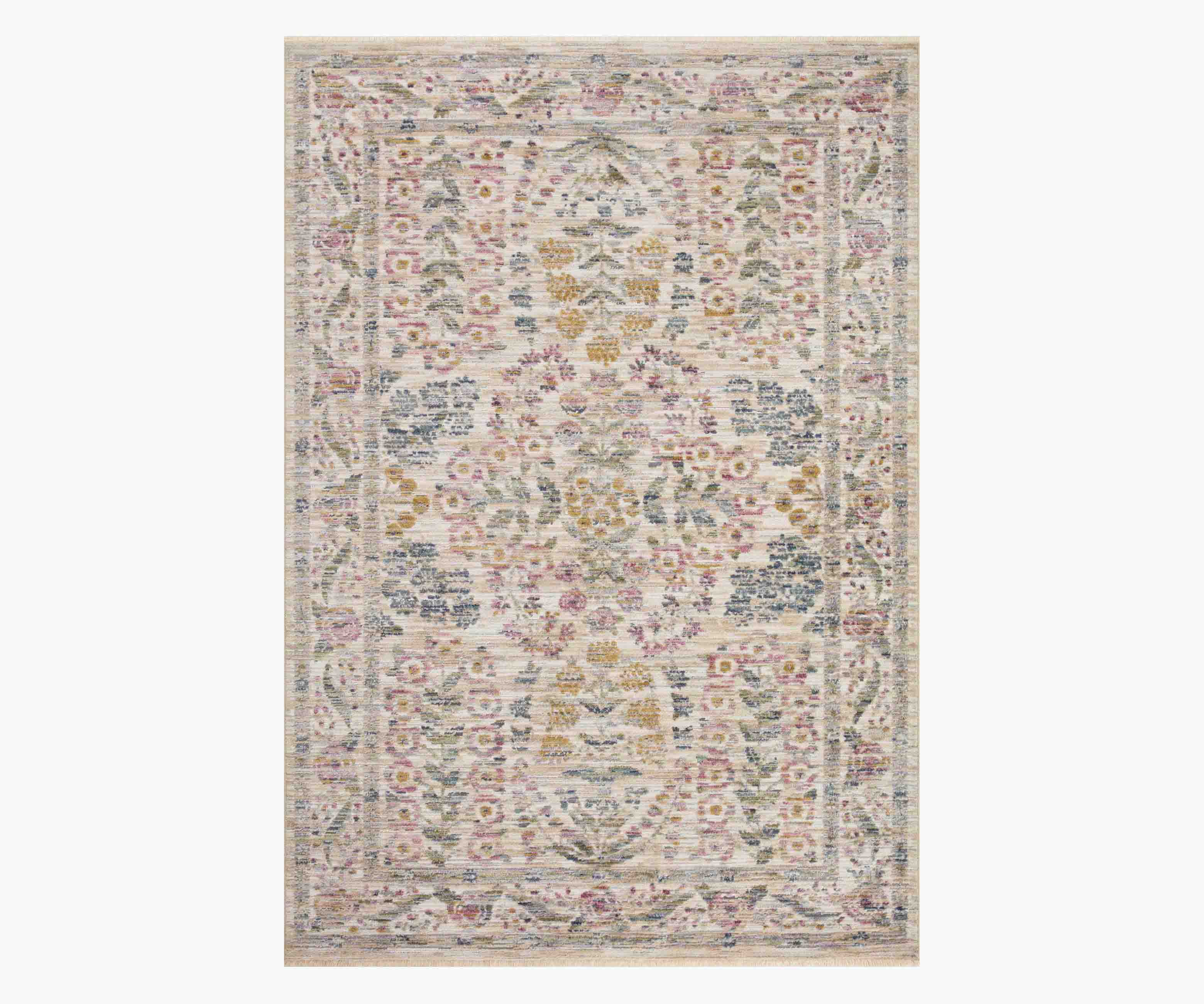 Provence Fleur Power-Loomed Rug - Ivory