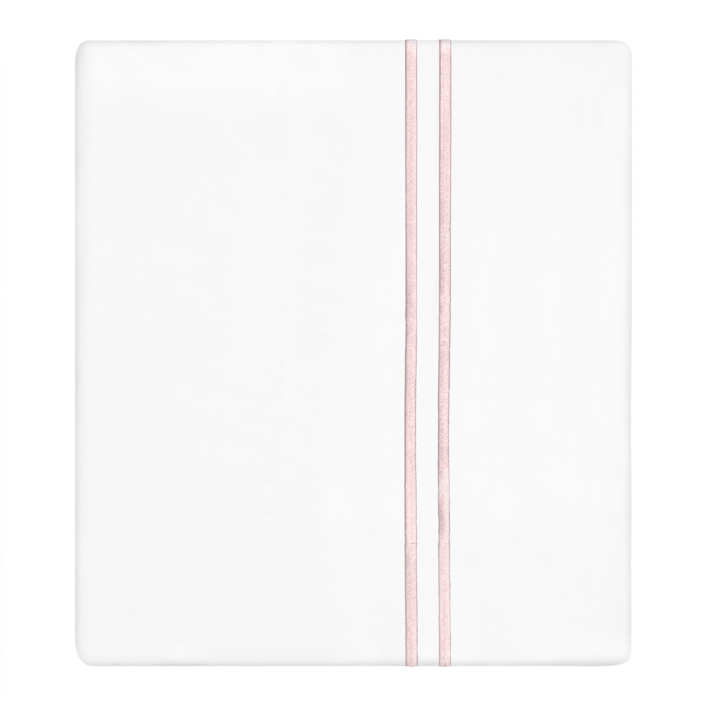 Pink Lines Embroidered Flat Sheet